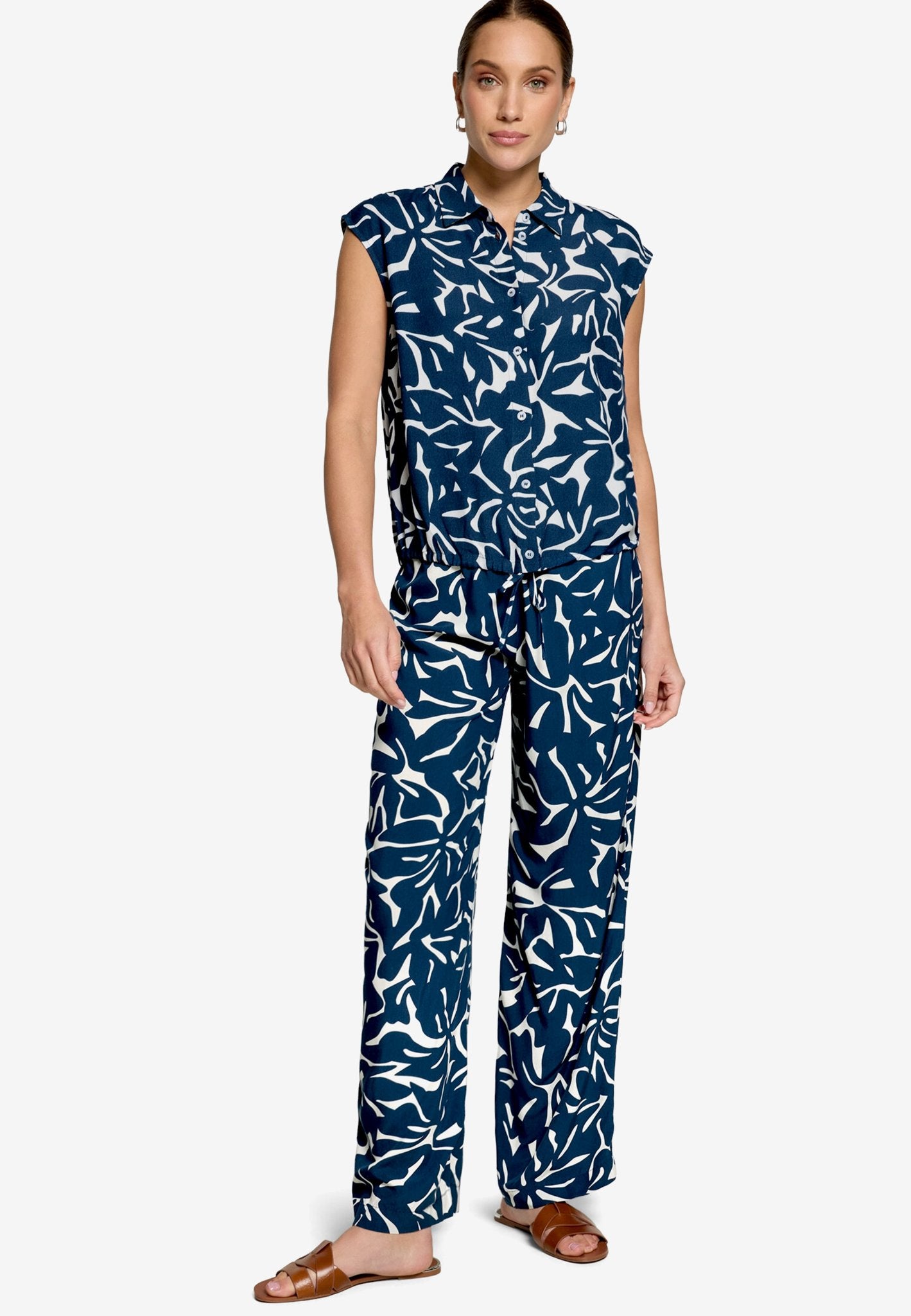 Zero Damen Hosen Blue/Cream