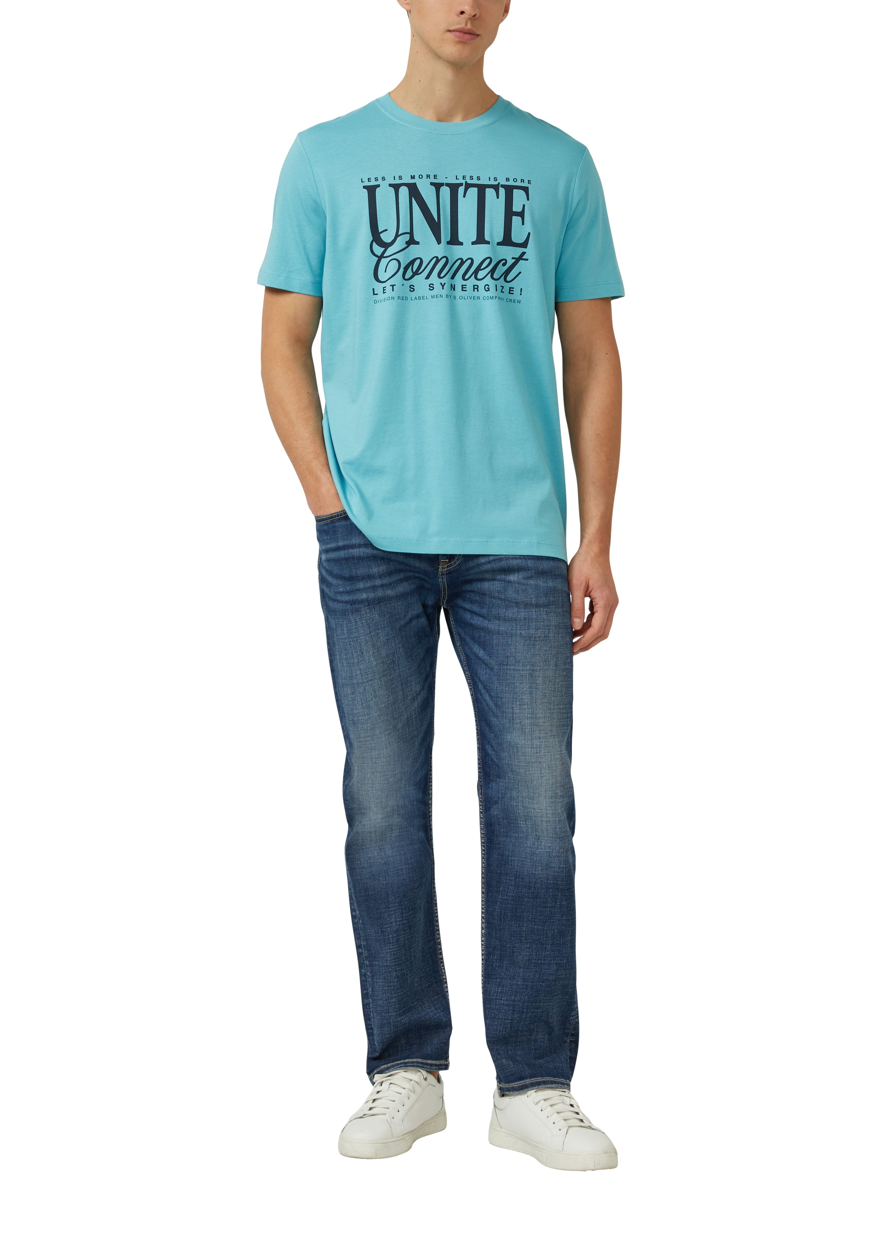 S. Oliver red Herren T-Shirts kurz Blue Green