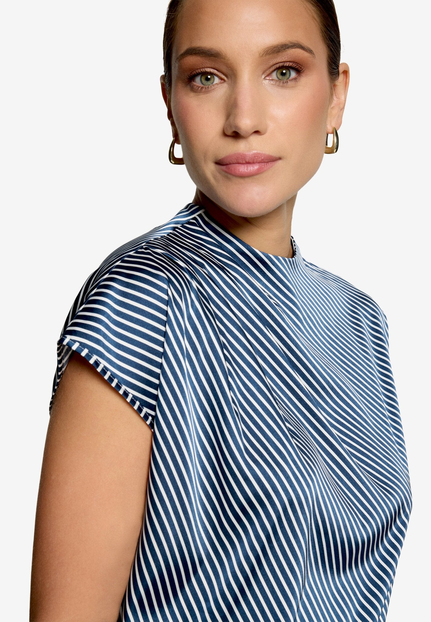 Zero Damen Blusen kurz Dark Blue/White
