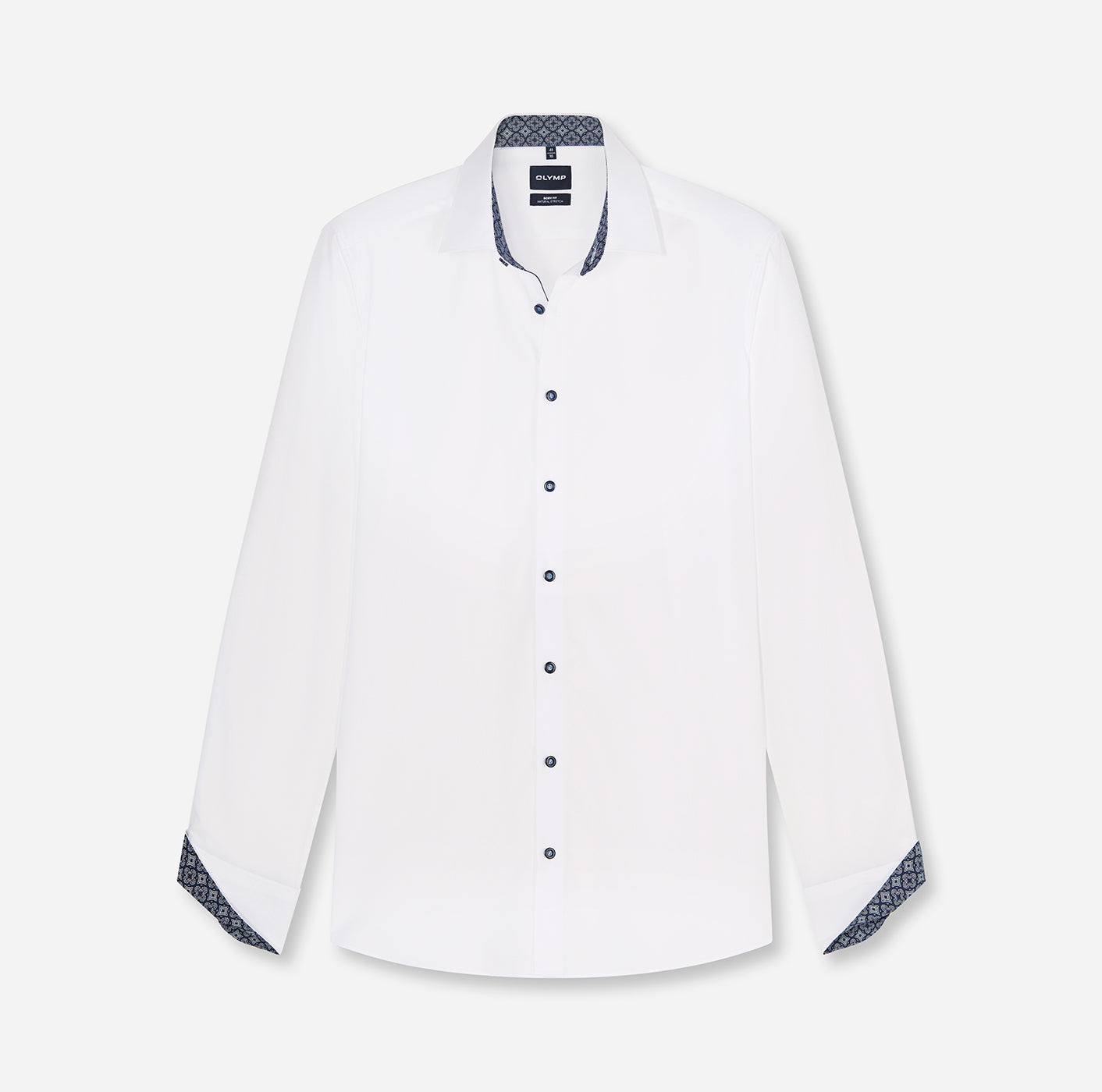 Olymp Herren Hemden lang  Blau