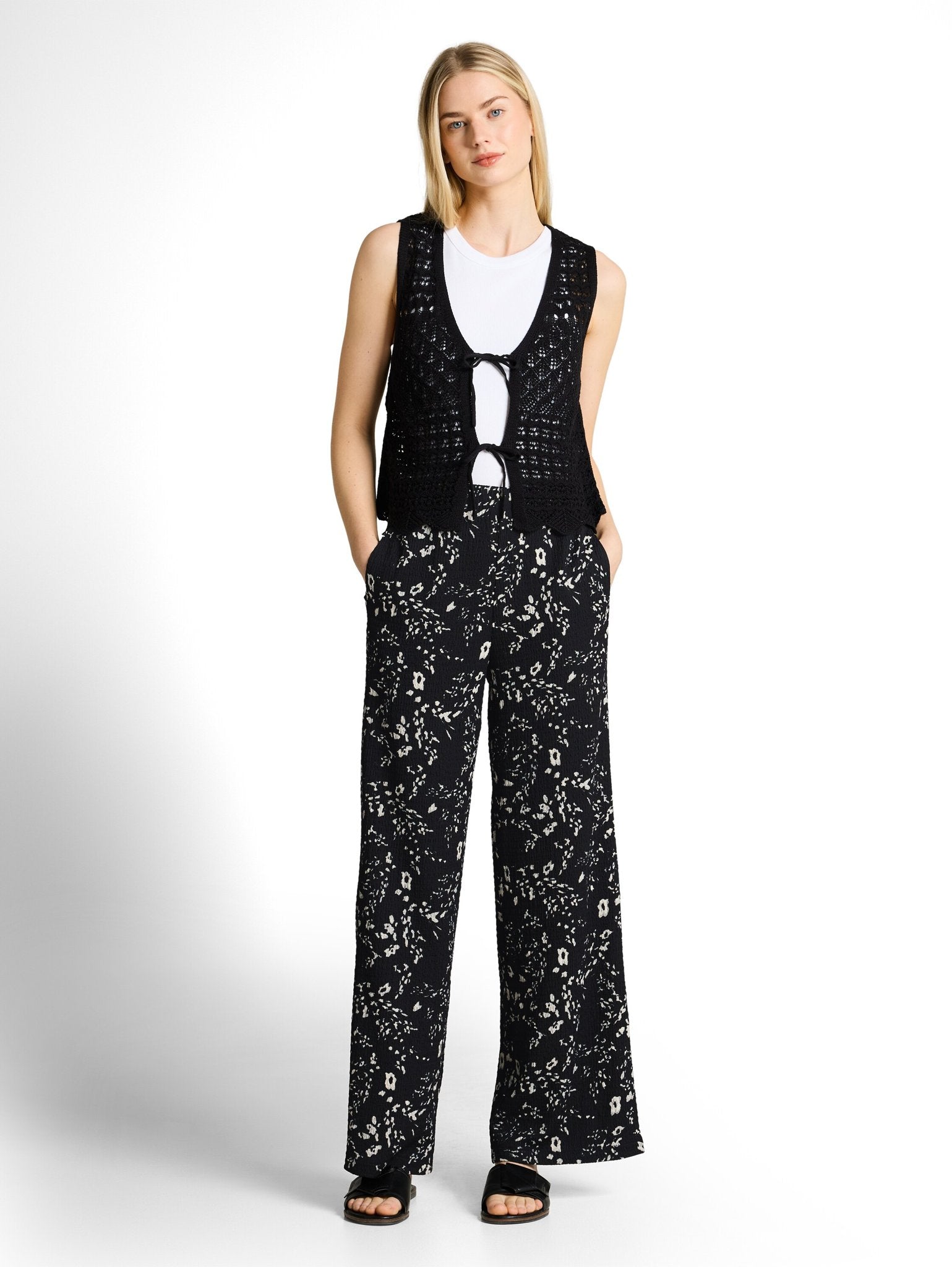 Tom Tailor denim Damen Hosen Black White Flo