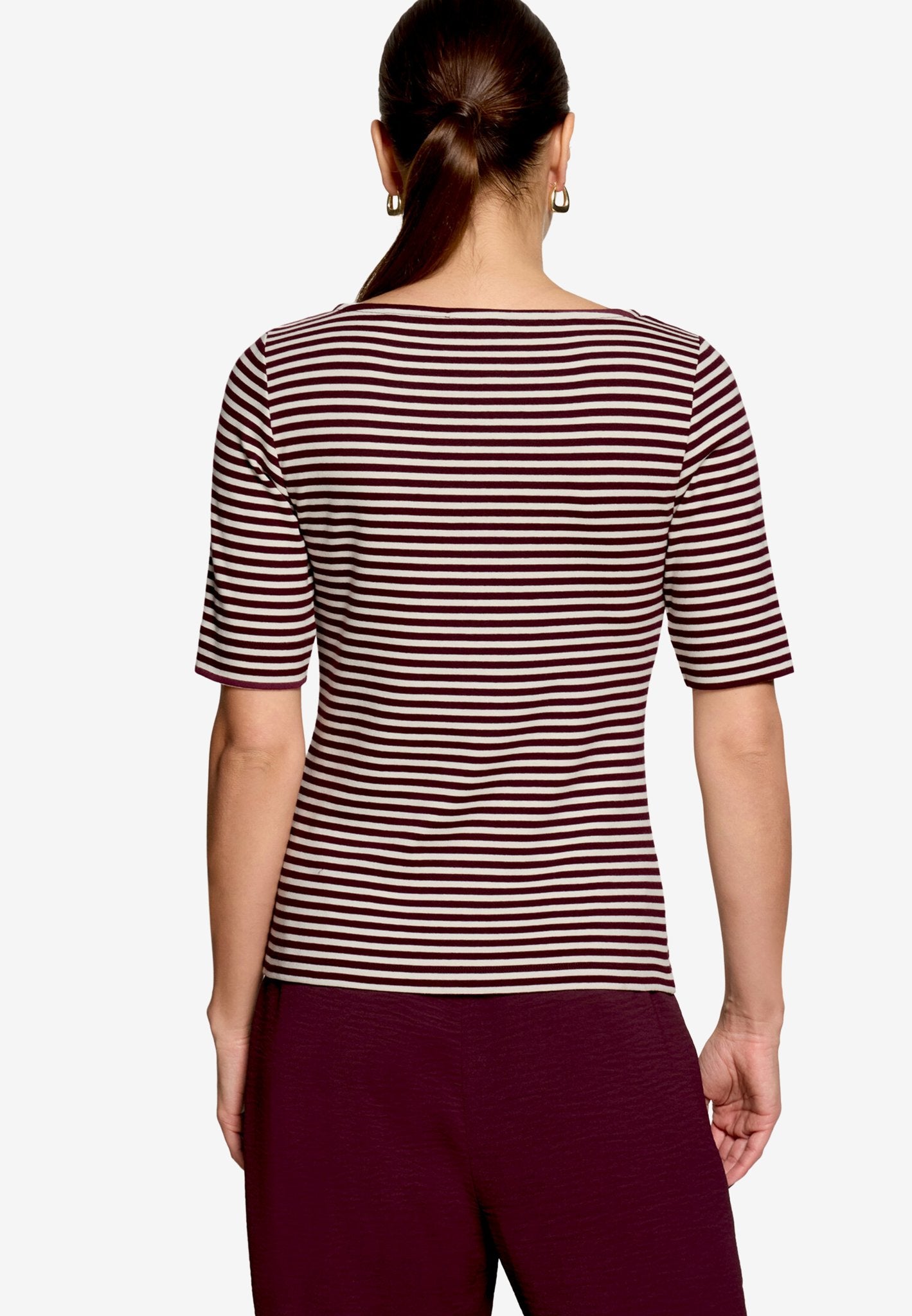 Zero Damen T-Shirts Dark Red/Cream