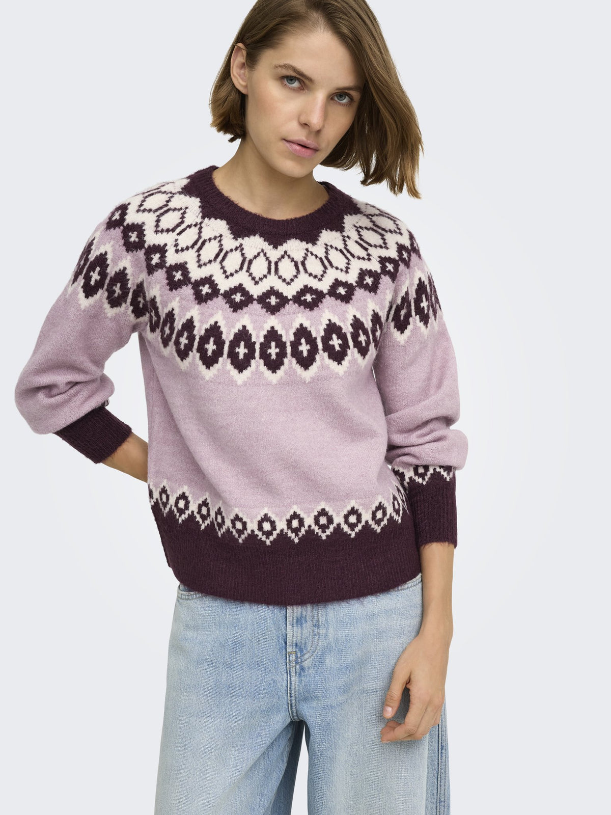 Only Damen Pullover Fig/Keepsake Li