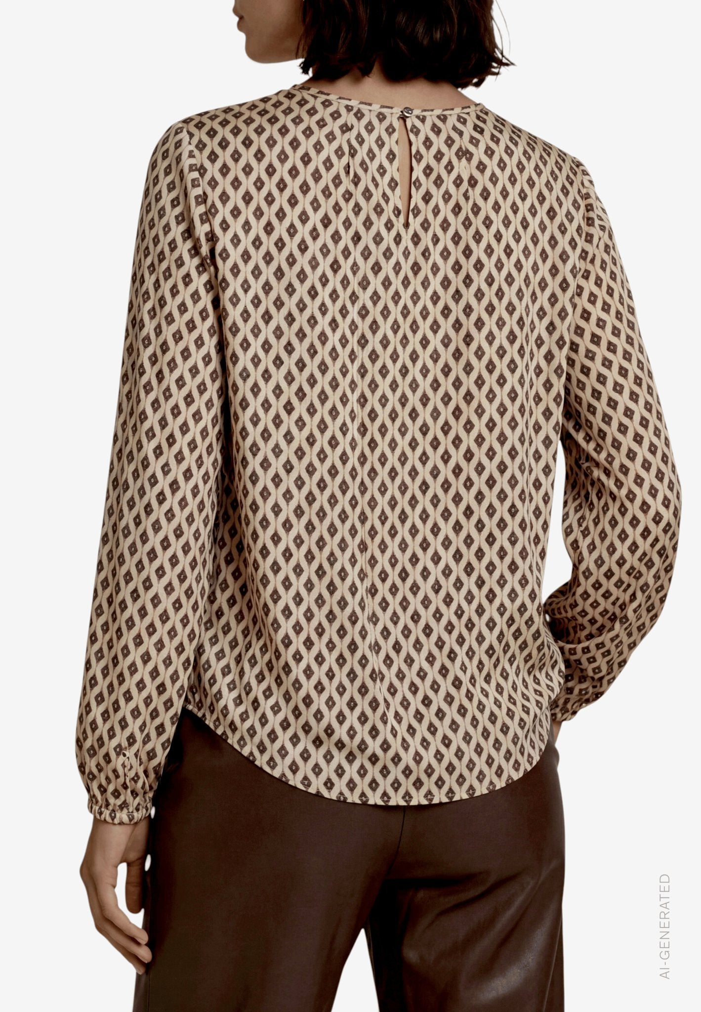 Zero Damen Blusen Cream/Brown