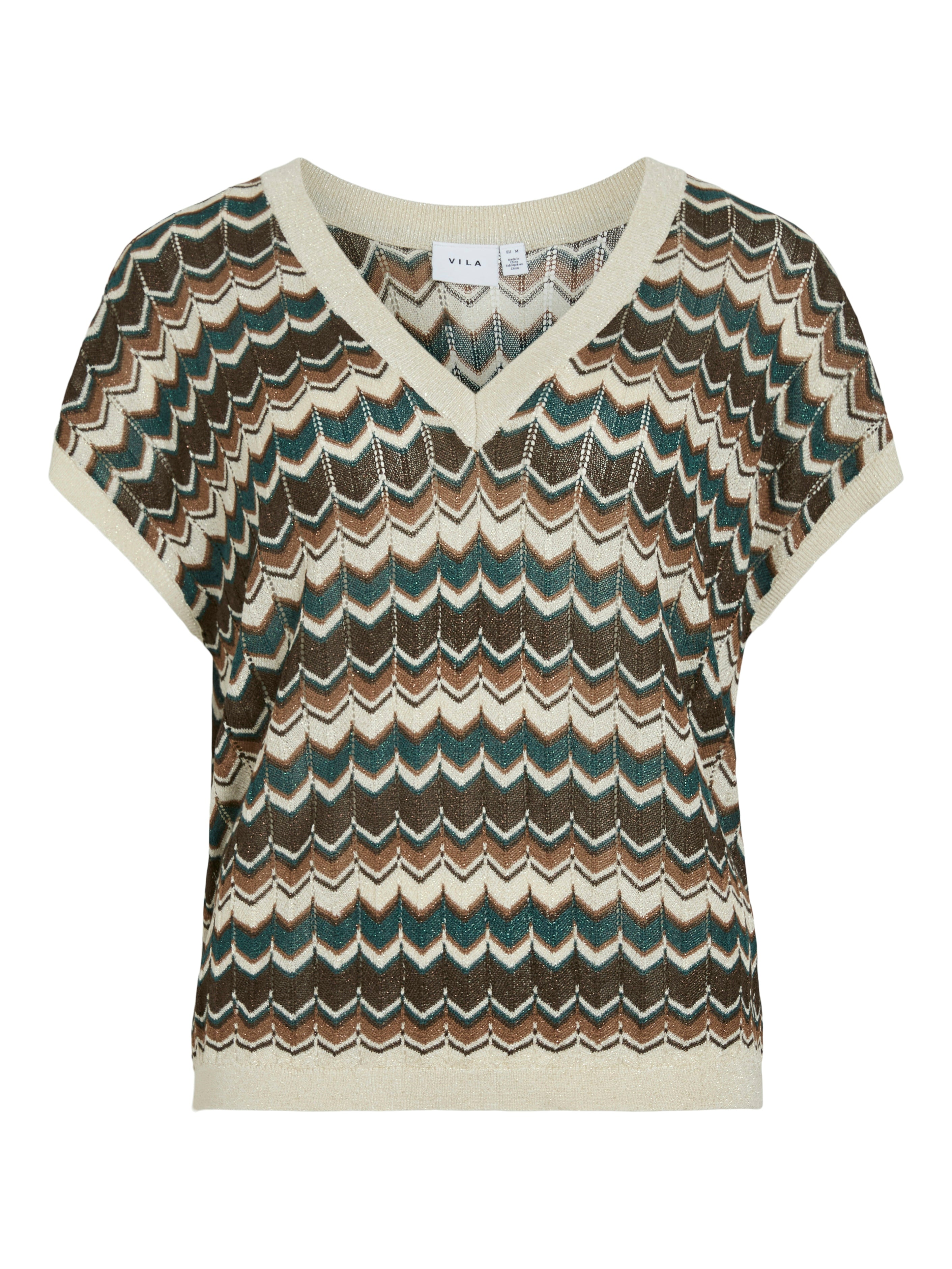 Vila Damen Pullover Birch/Multi Col