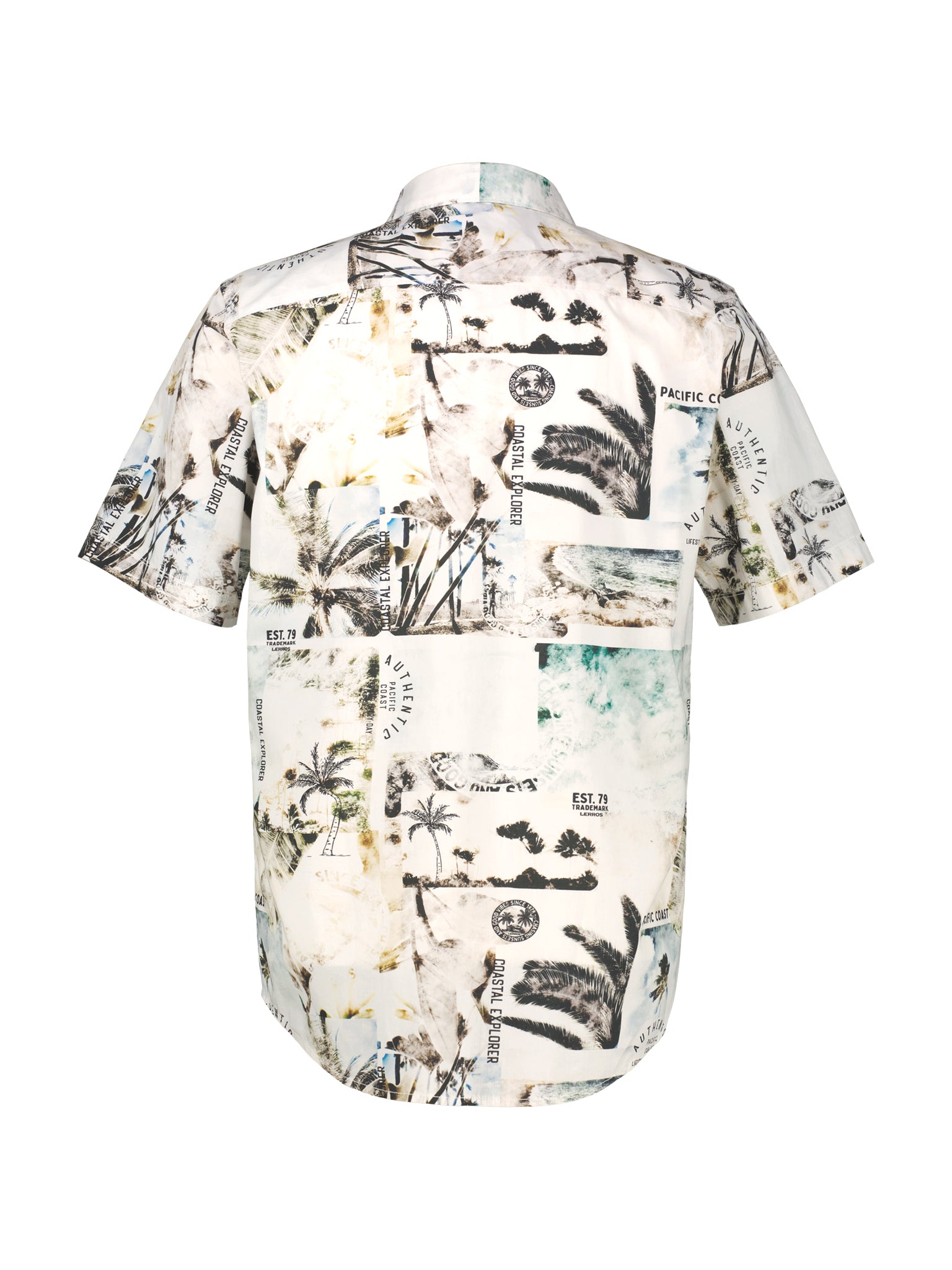 Lerros Herren Hemden kurz Broken White