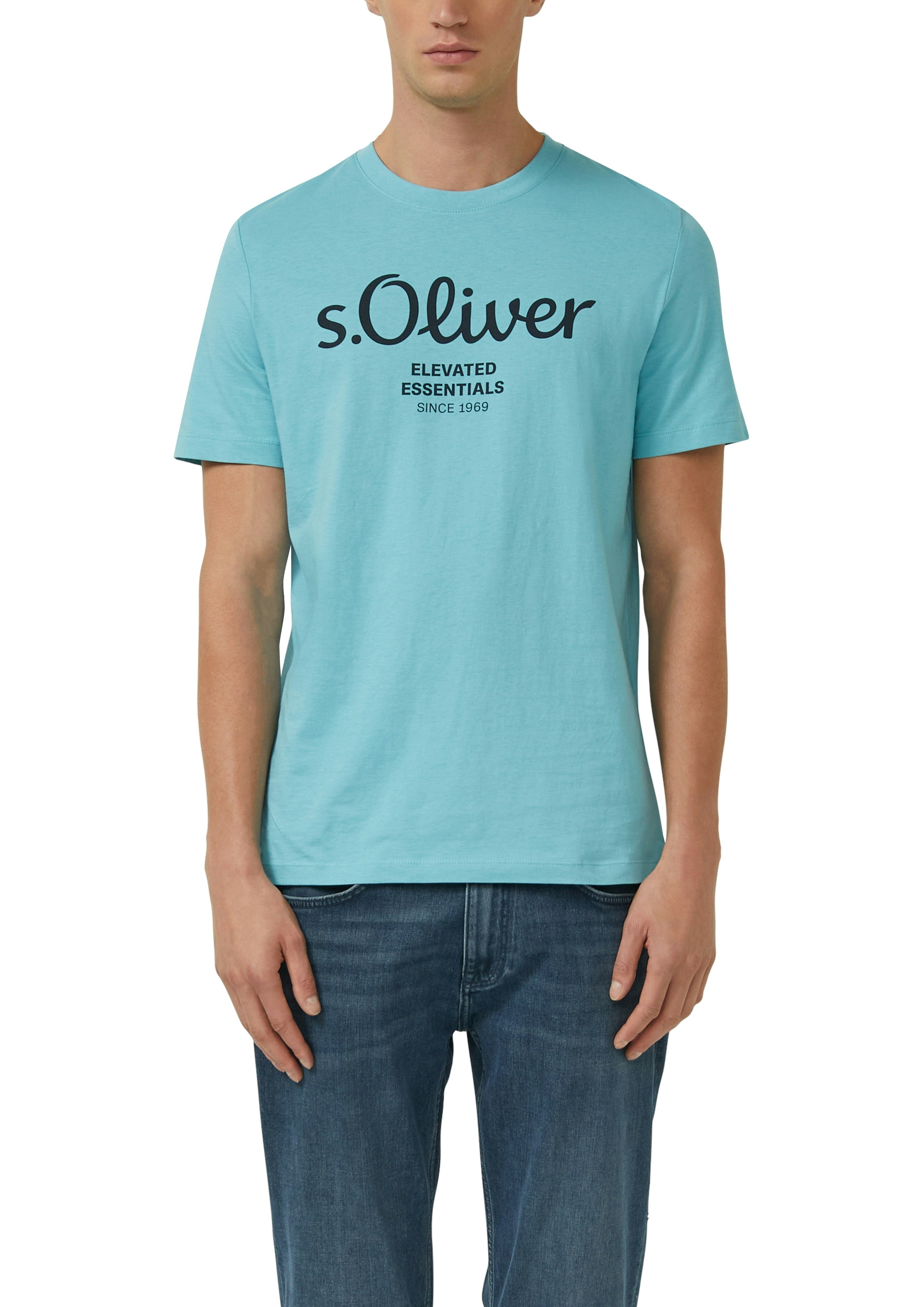 S. Oliver red Herren T-Shirts kurz Blue Green