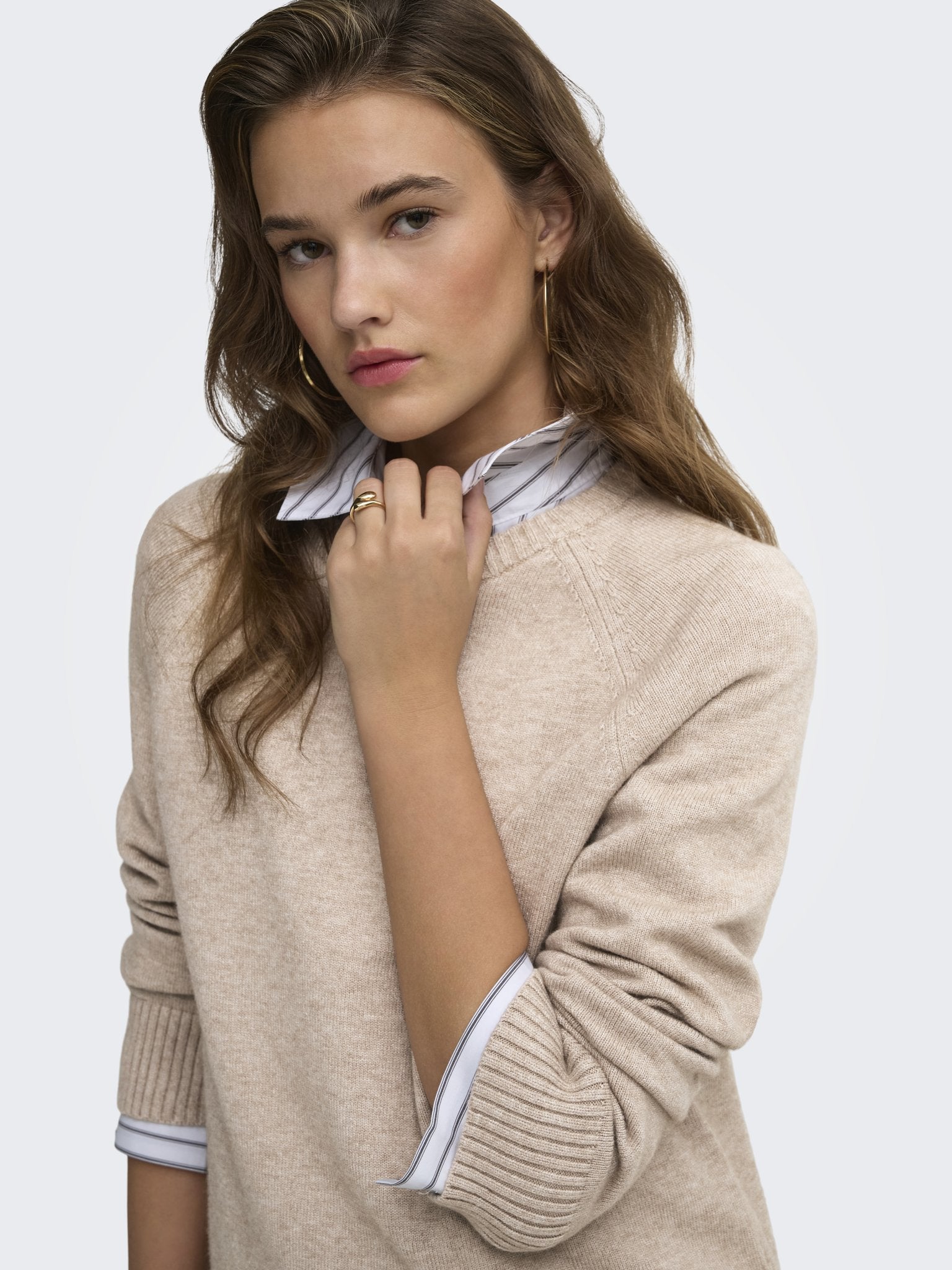 only Damen Pullover Mocha Meringue/