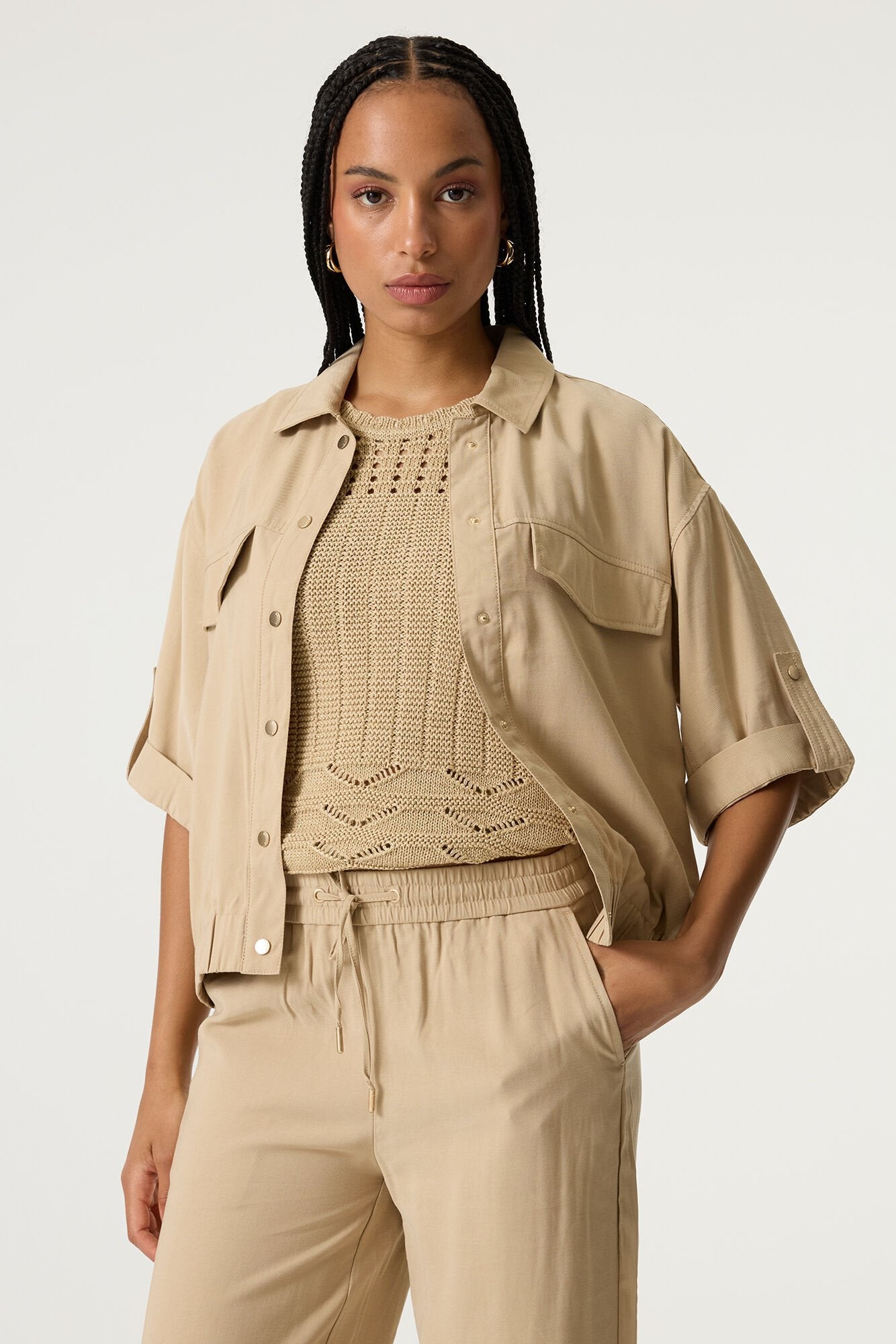 Garcia Damen Blazer Salt Sand