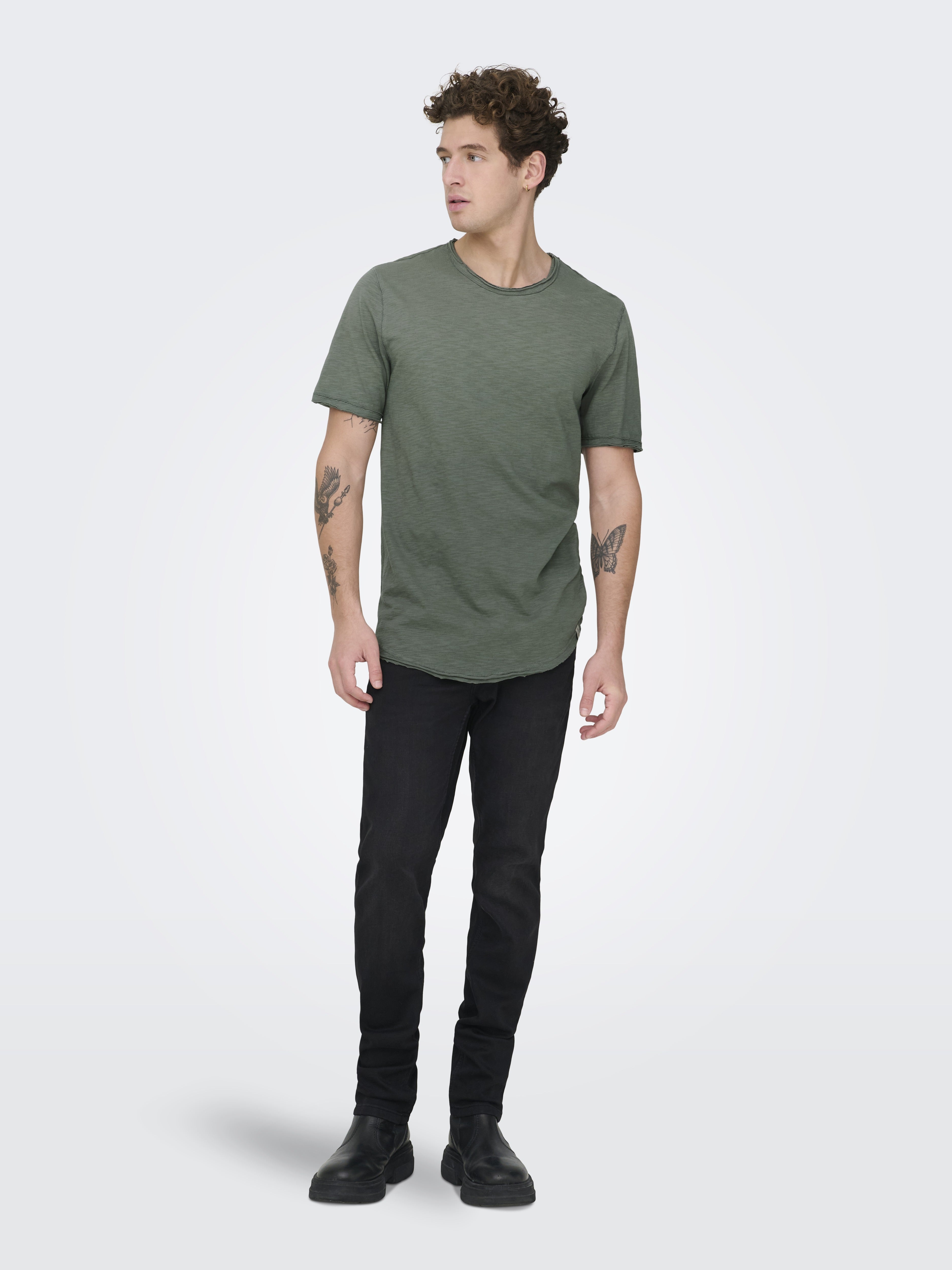 Only & Sons Herren T-Shirts kurz Castor Gray