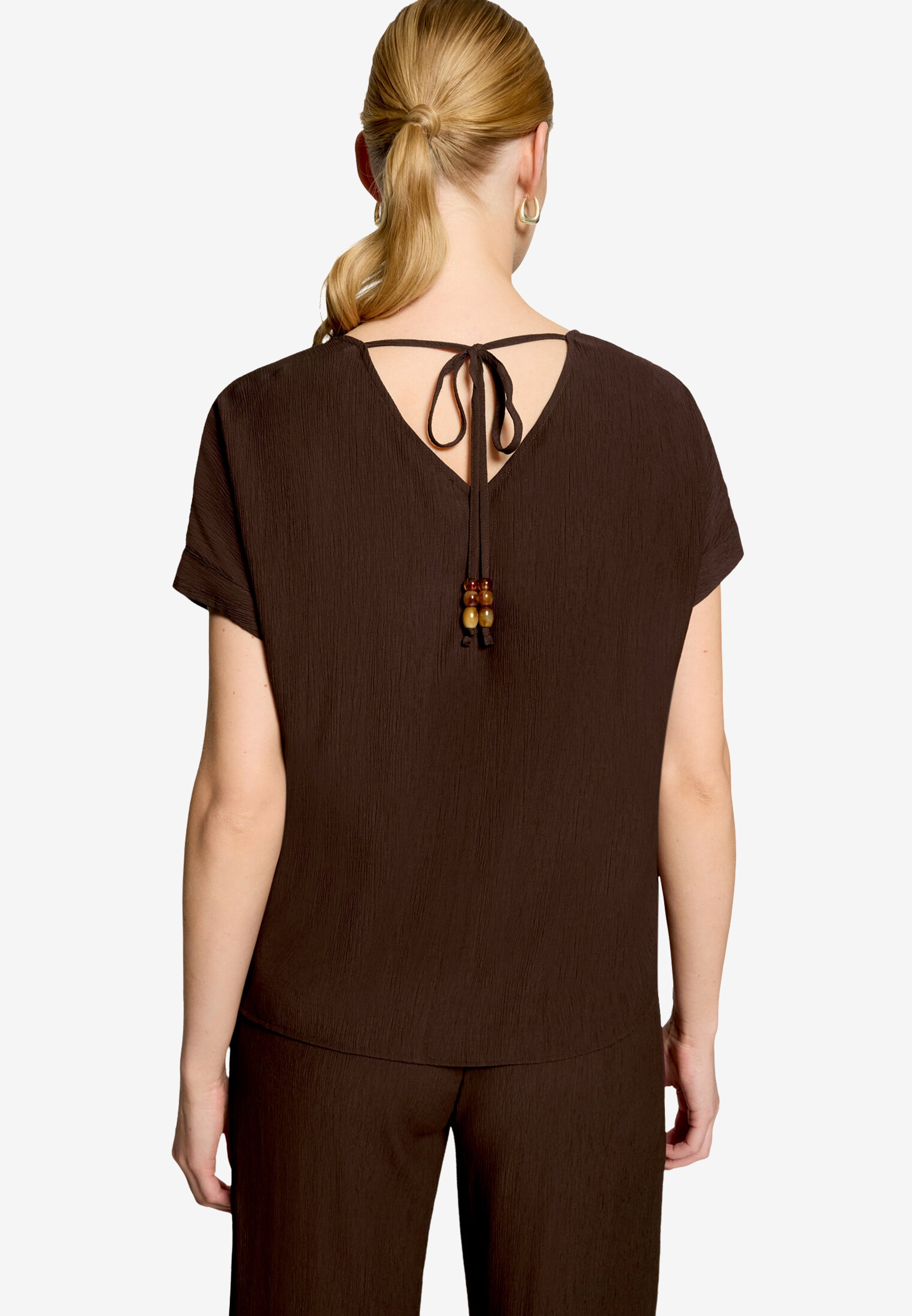 Zero Damen Blusen kurz Chocolate Plum