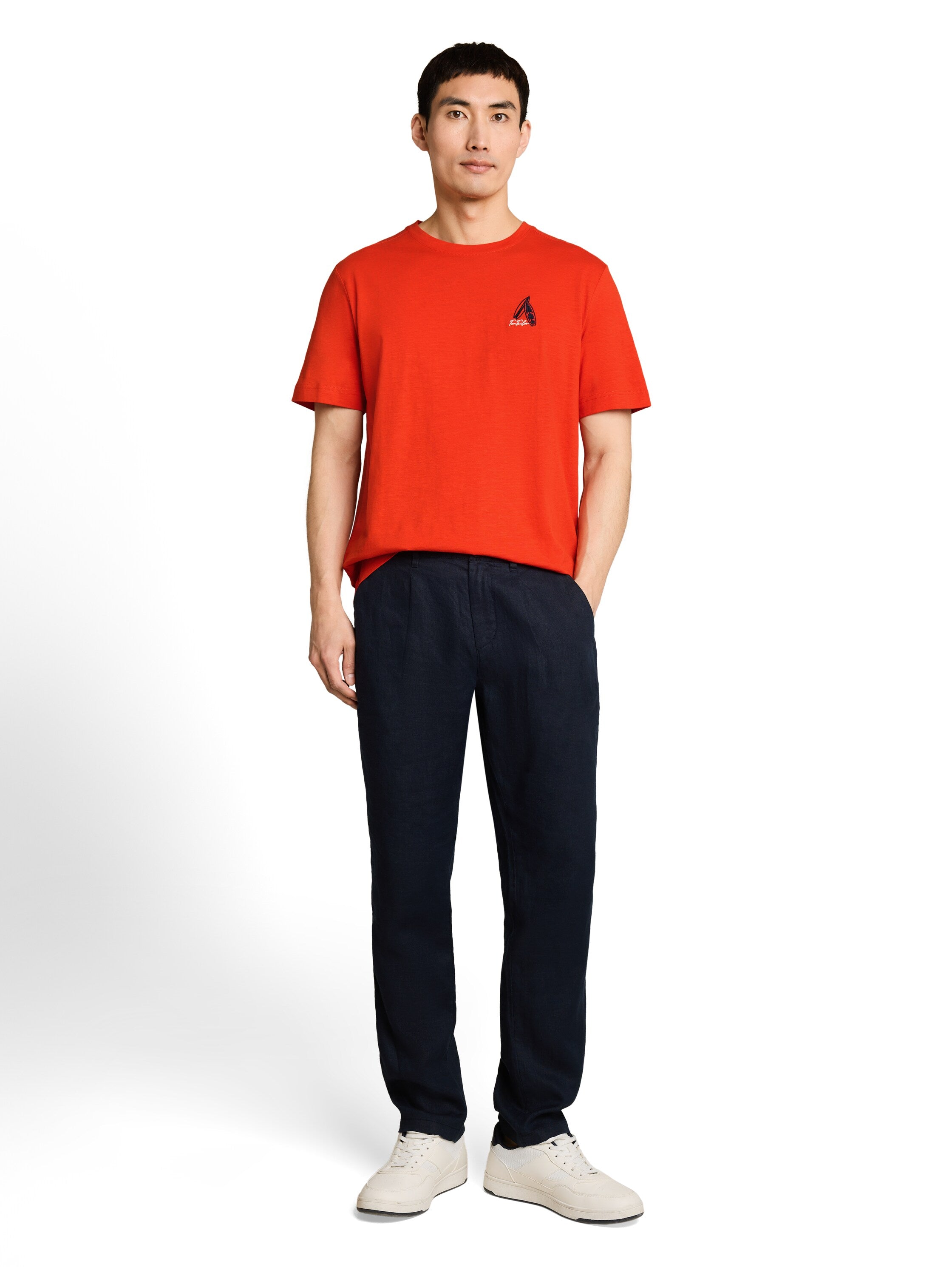 Tom Tailor Herren T-Shirts kurz Orange Red