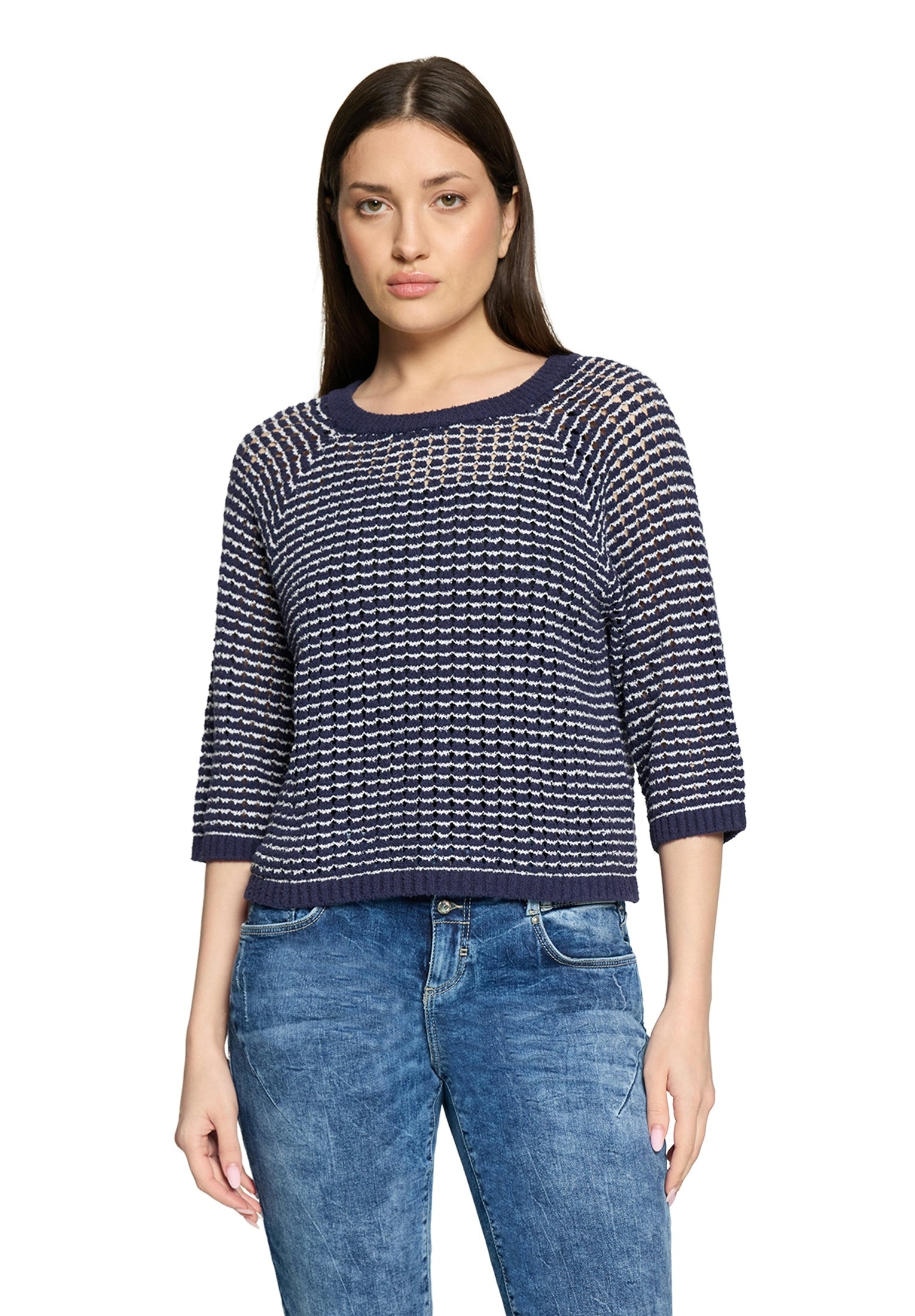 Cartoon Damen Pullover Dark Blue/Cream