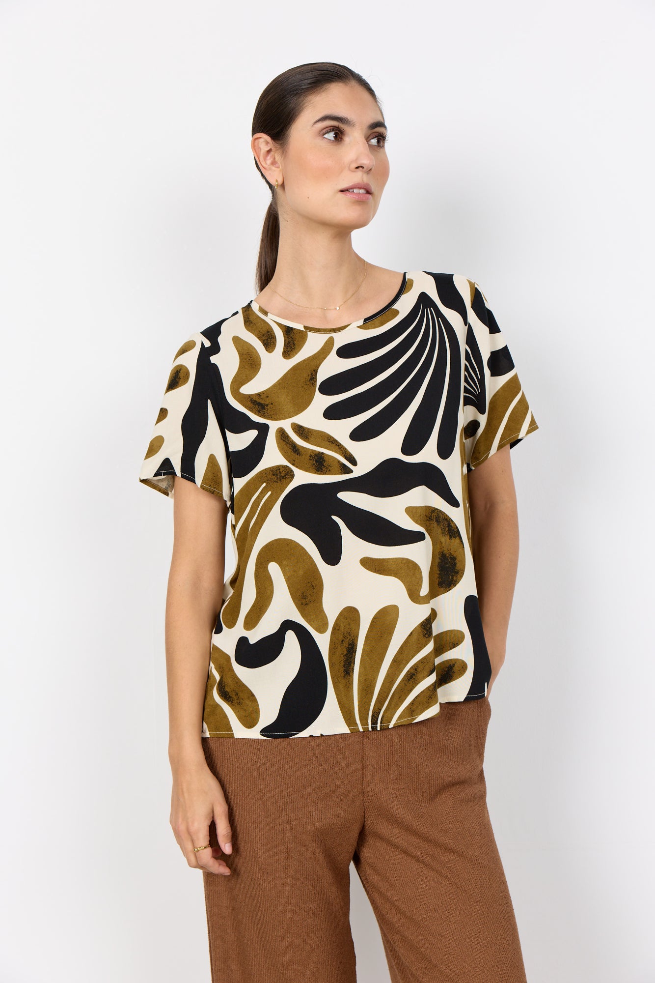 Soya Concept Damen Blusen kurz Butternut Combi