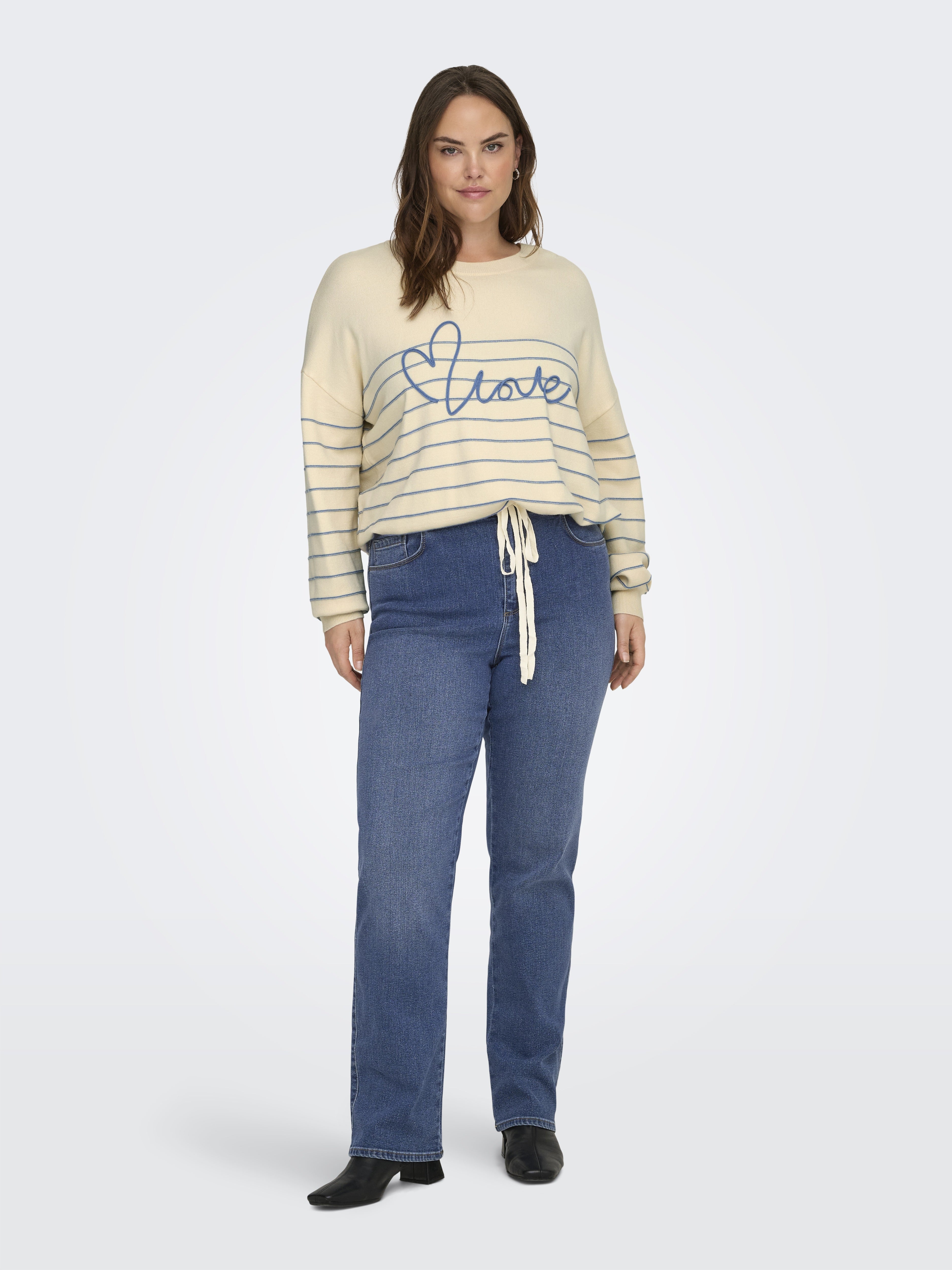 Only Carmakoma Damen Pullover Birch/Riviera S
