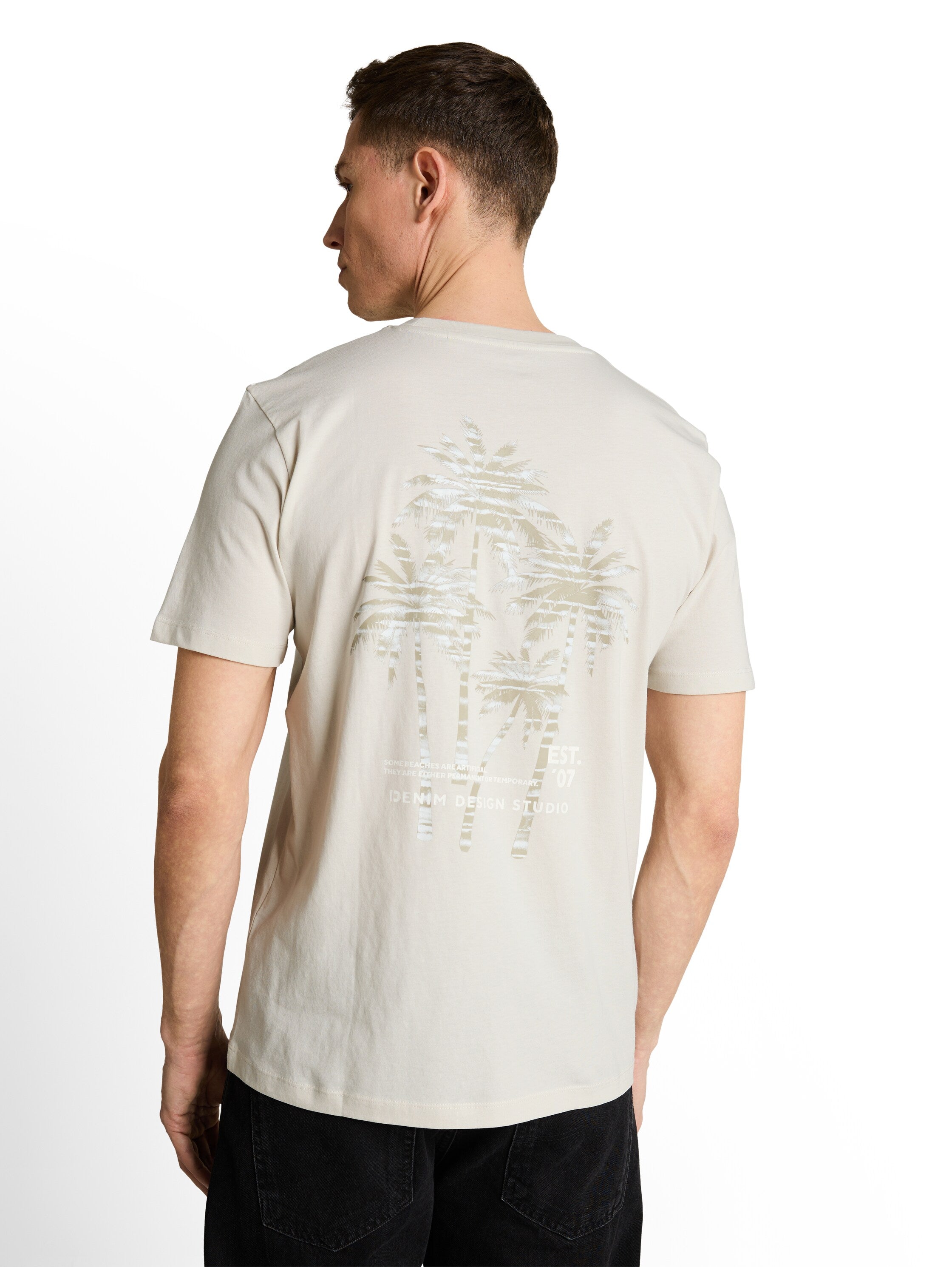 Tom Tailor denim Herren T-Shirts kurz Greyish White