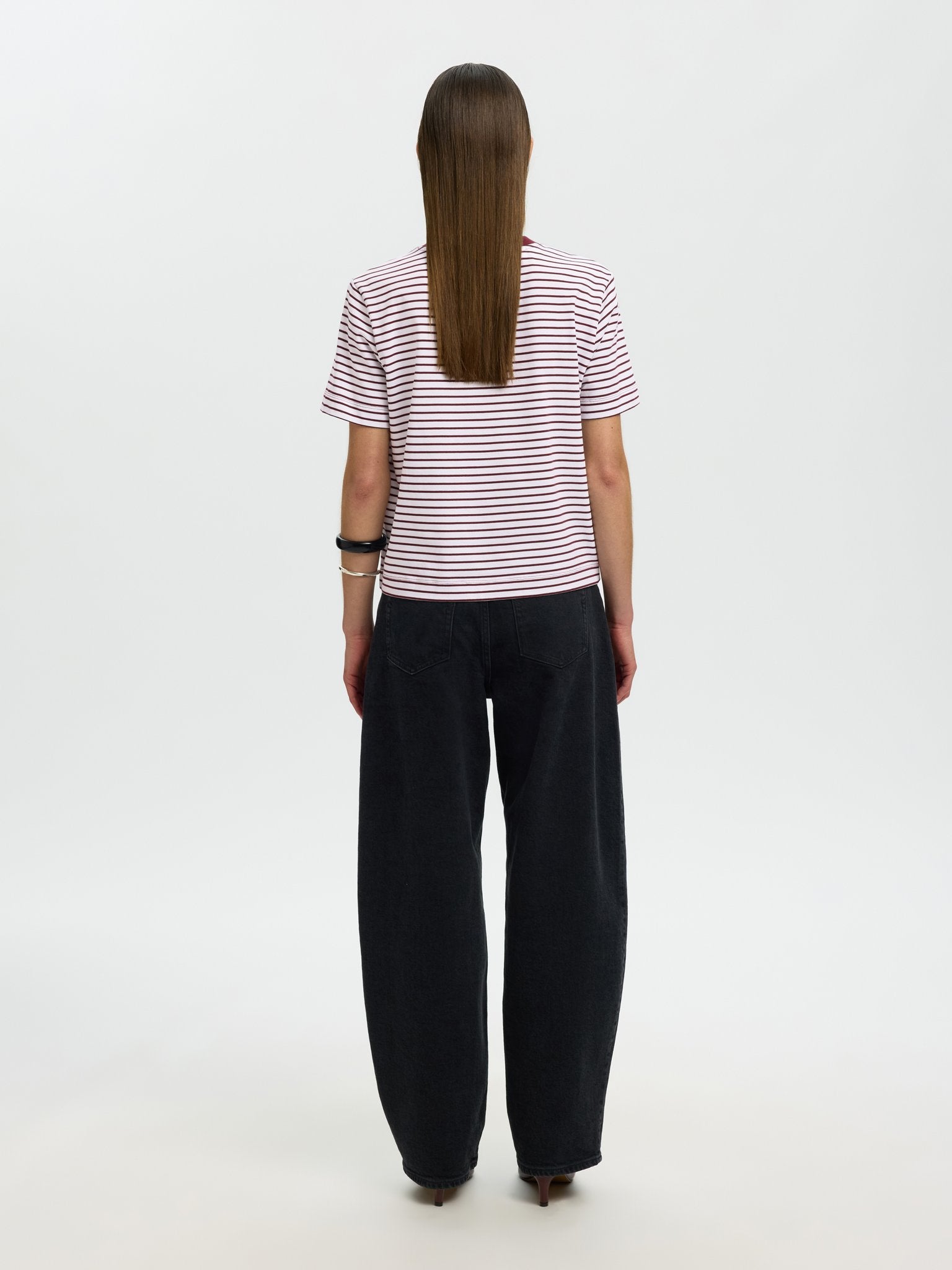 Selected Femme Damen T-Shirts Tawny Port/Brig