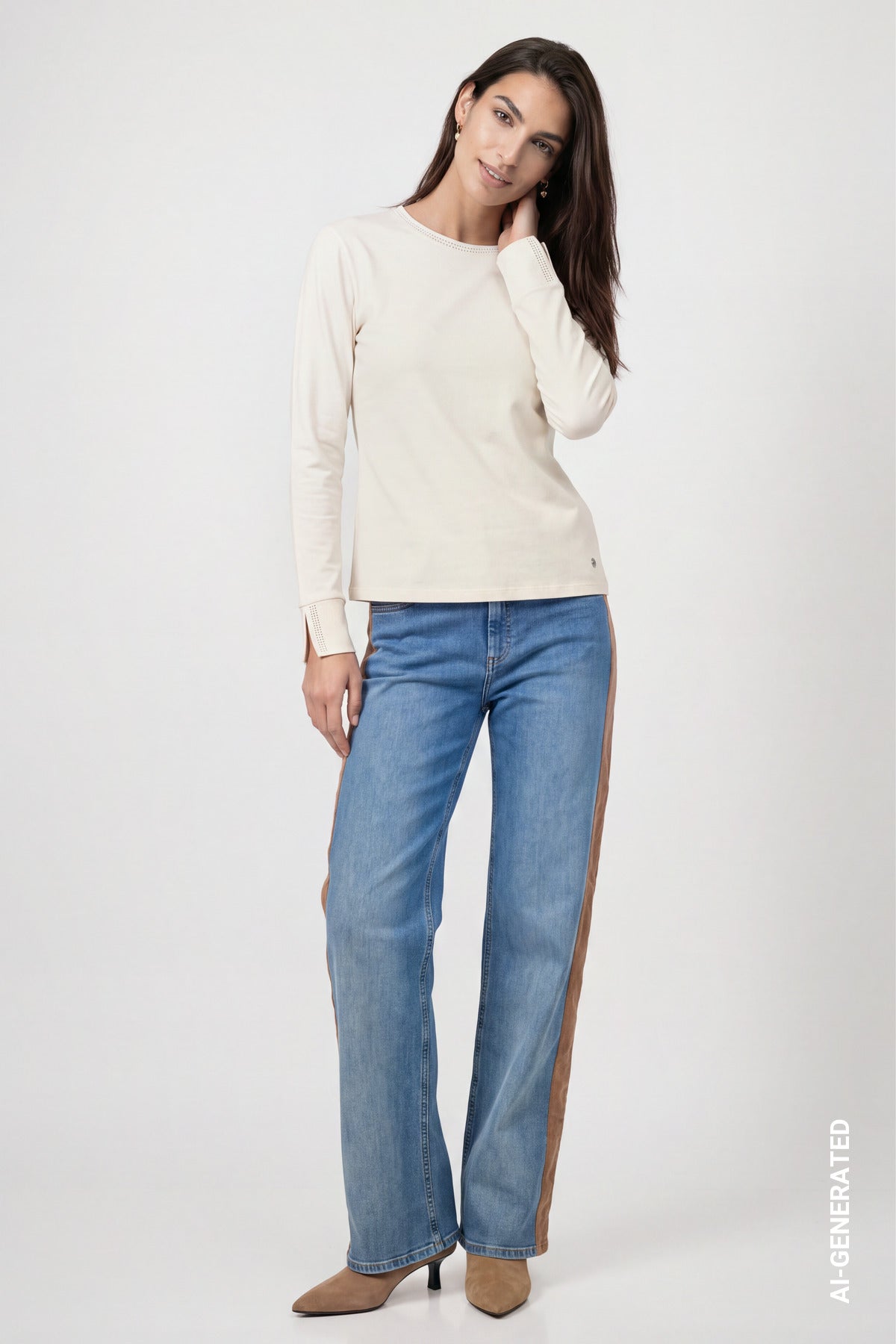 Monari Damen T-Shirts Antique Whi