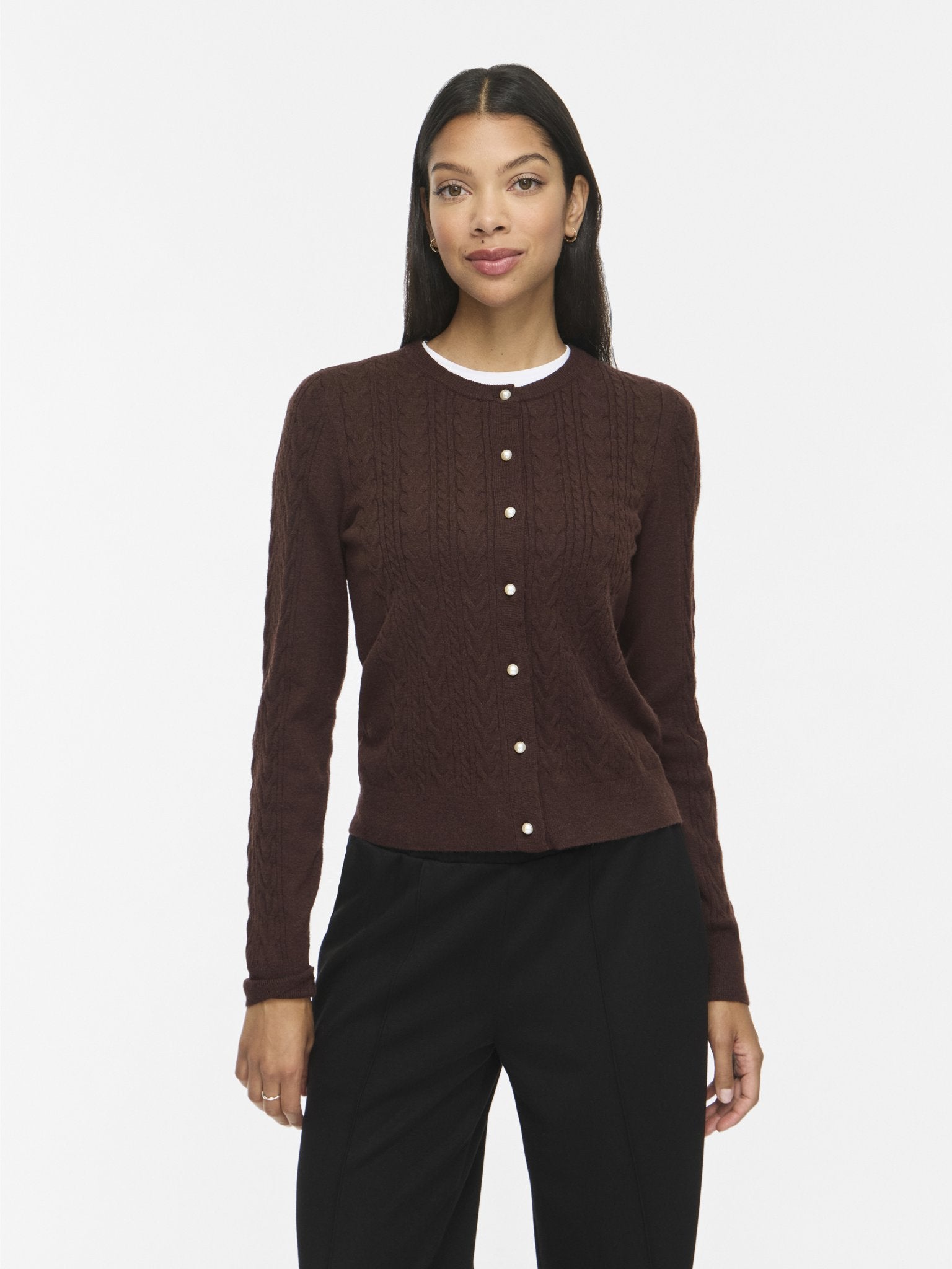 Vila Damen Strickjacken Coffee Bean