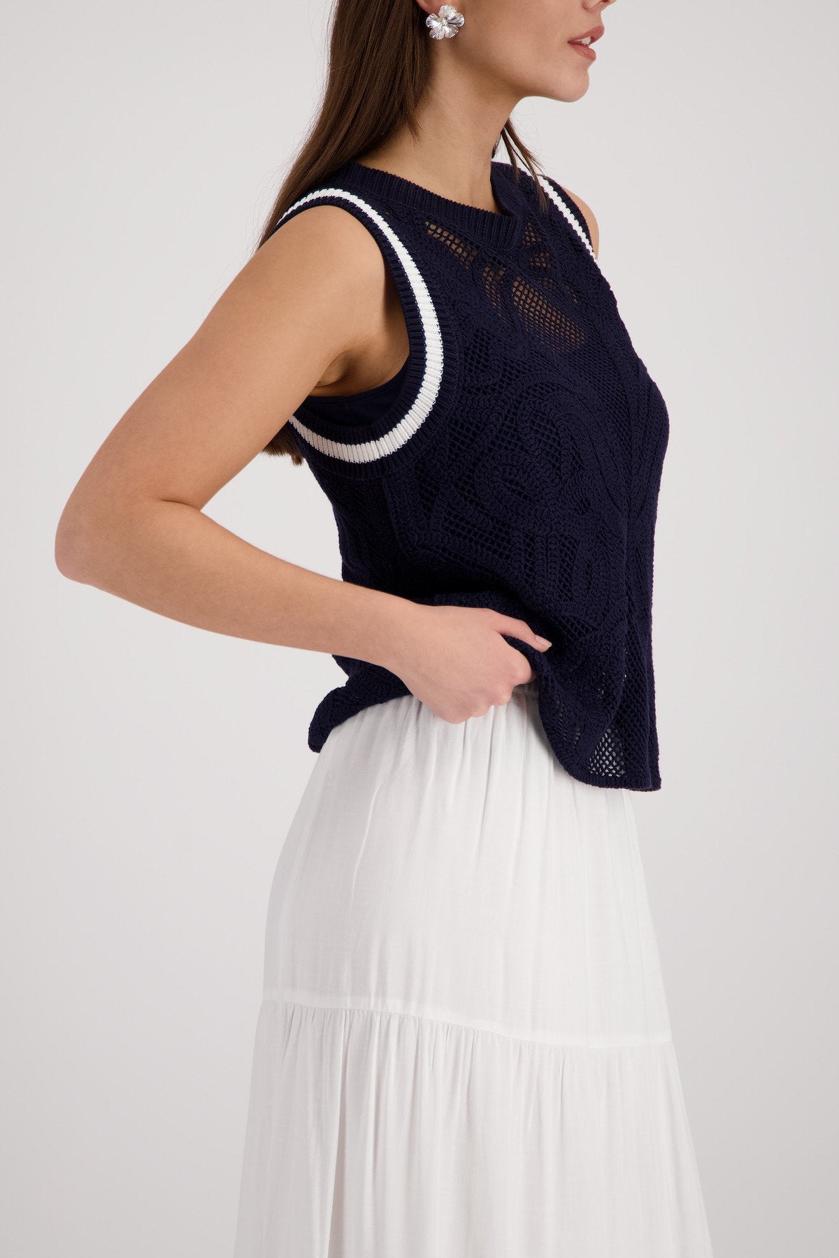 Monari Damen Pullover  Marine