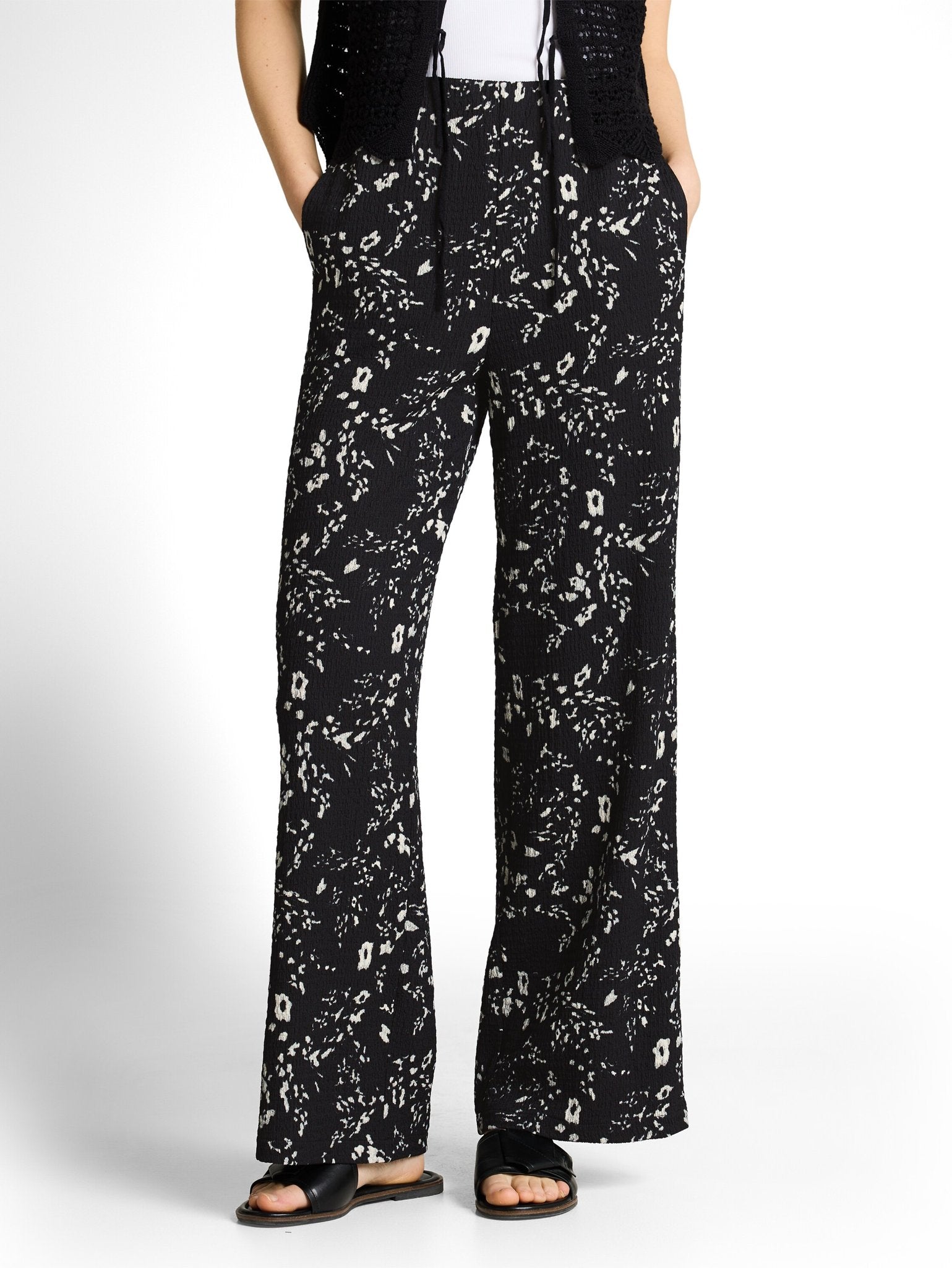 Tom Tailor denim Damen Hosen Black White Flo