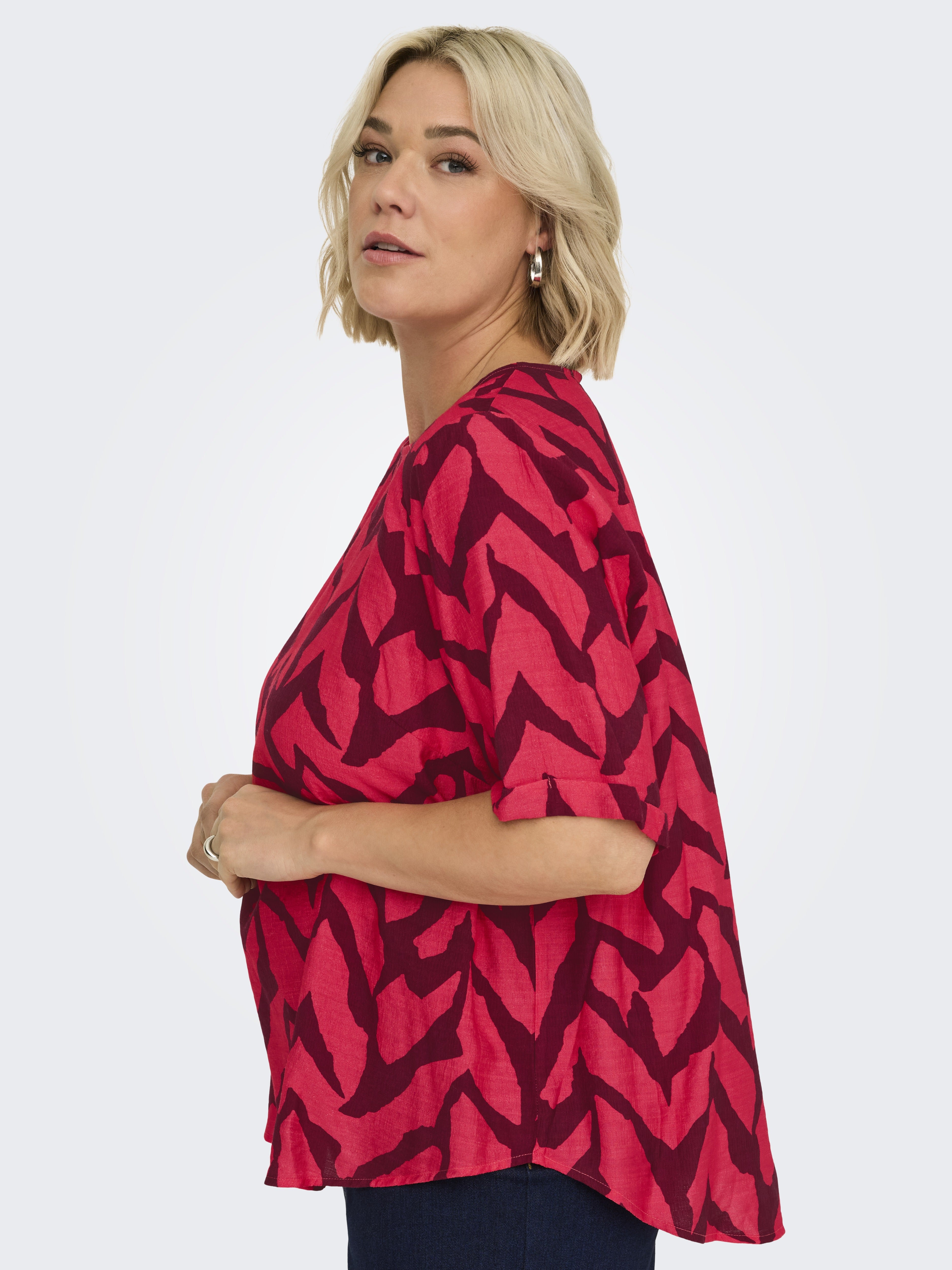 Only Carmakoma Damen T-Shirts Hibiscus/Graphi