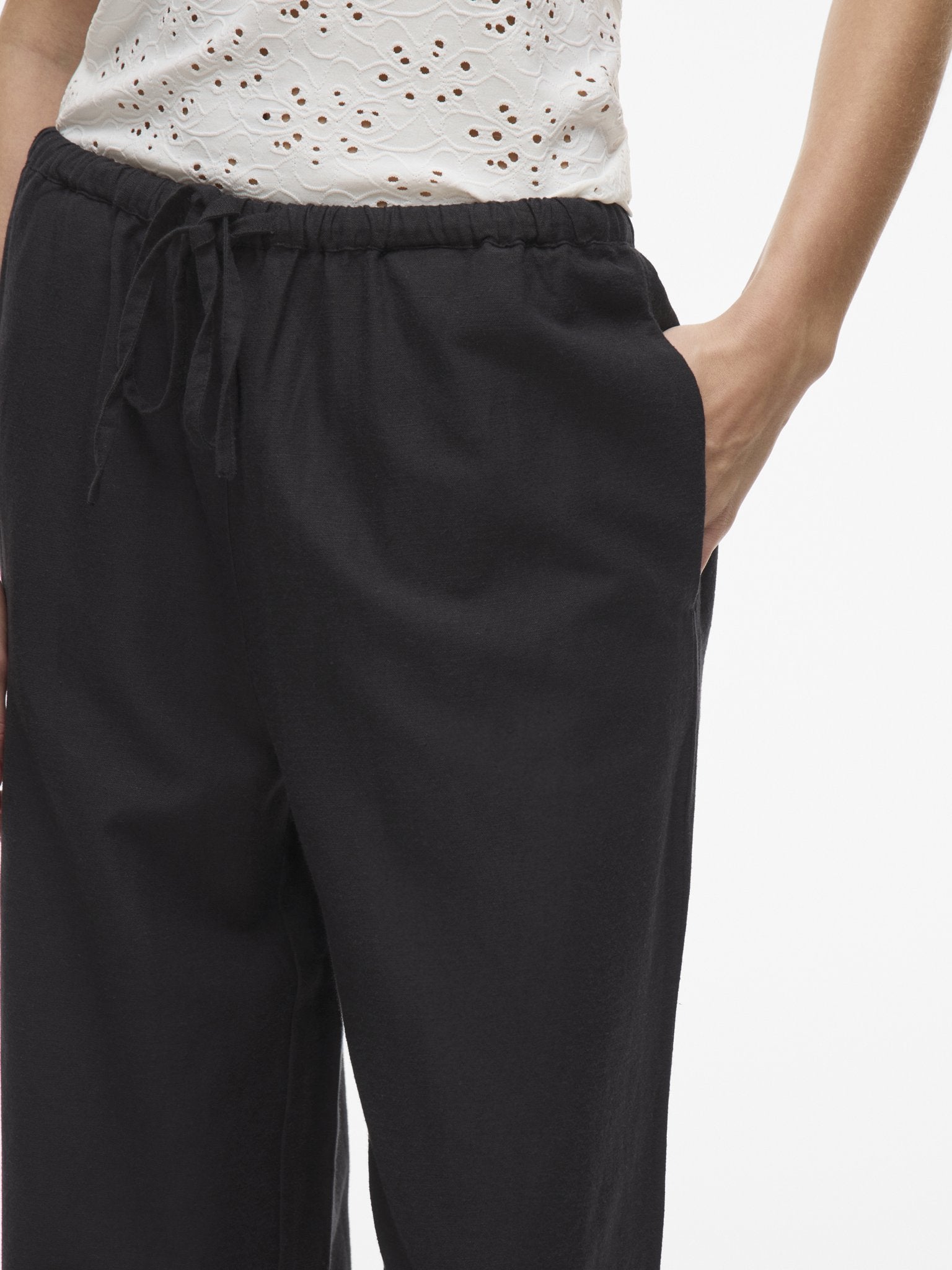 Vila Damen Hosen Black Beauty