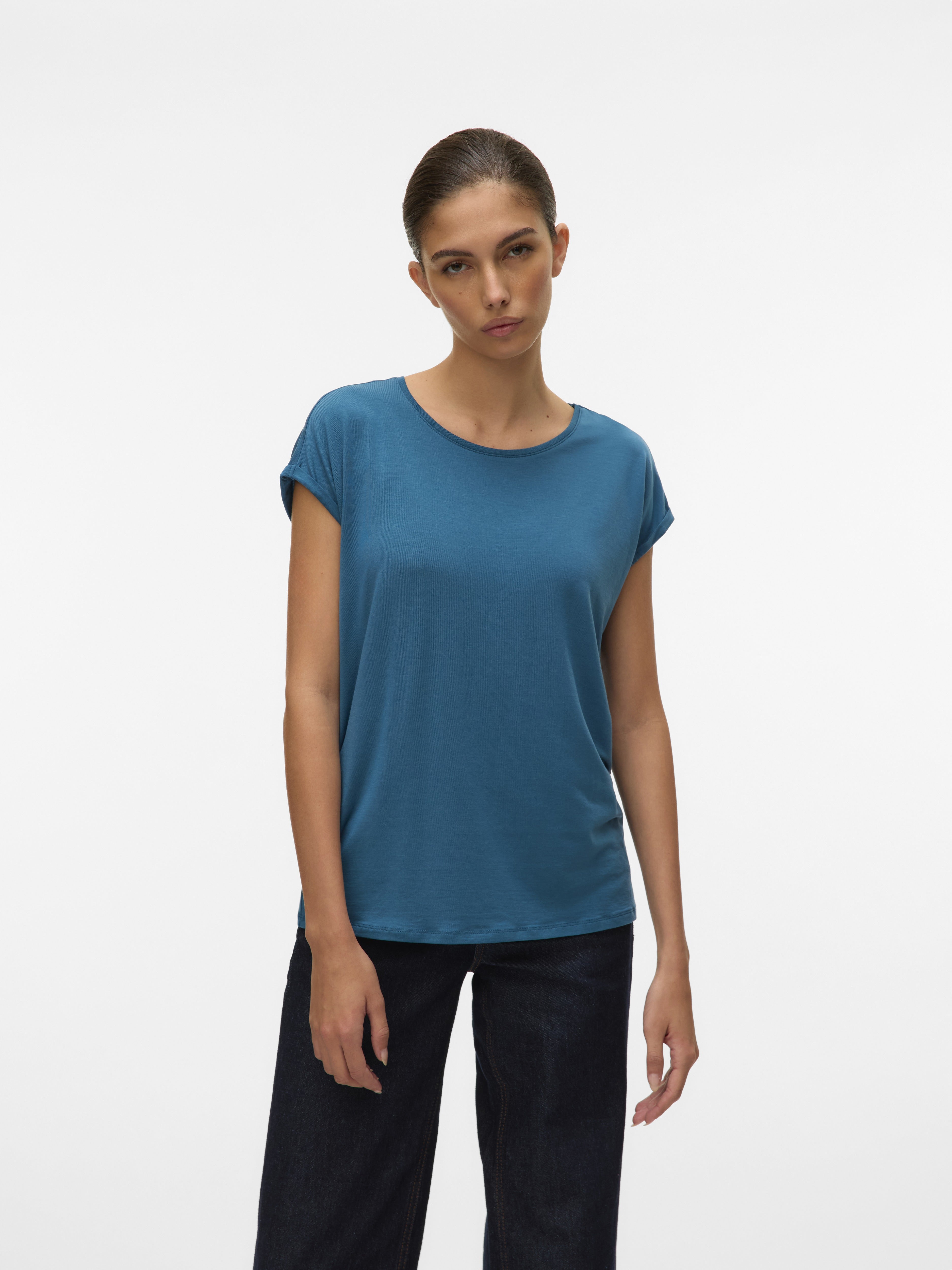 Vero Moda Damen T-Shirts Moroccan Blue