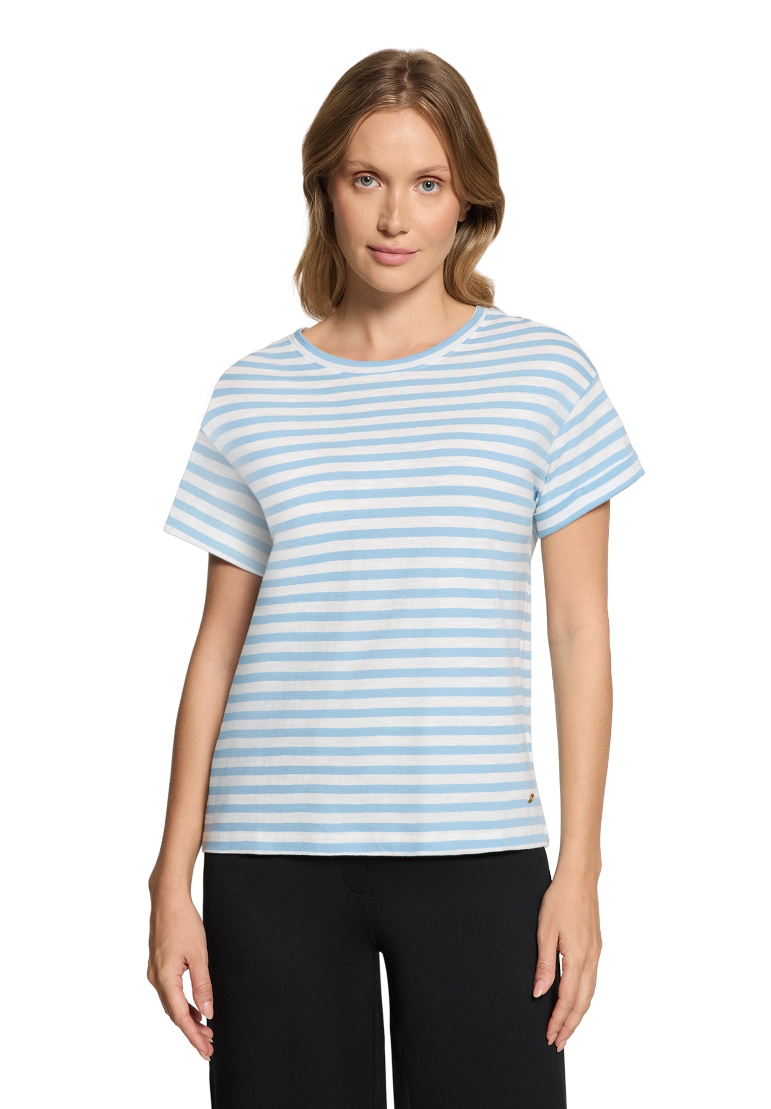 Betty & Co Damen T-Shirts Cream/Light Blu
