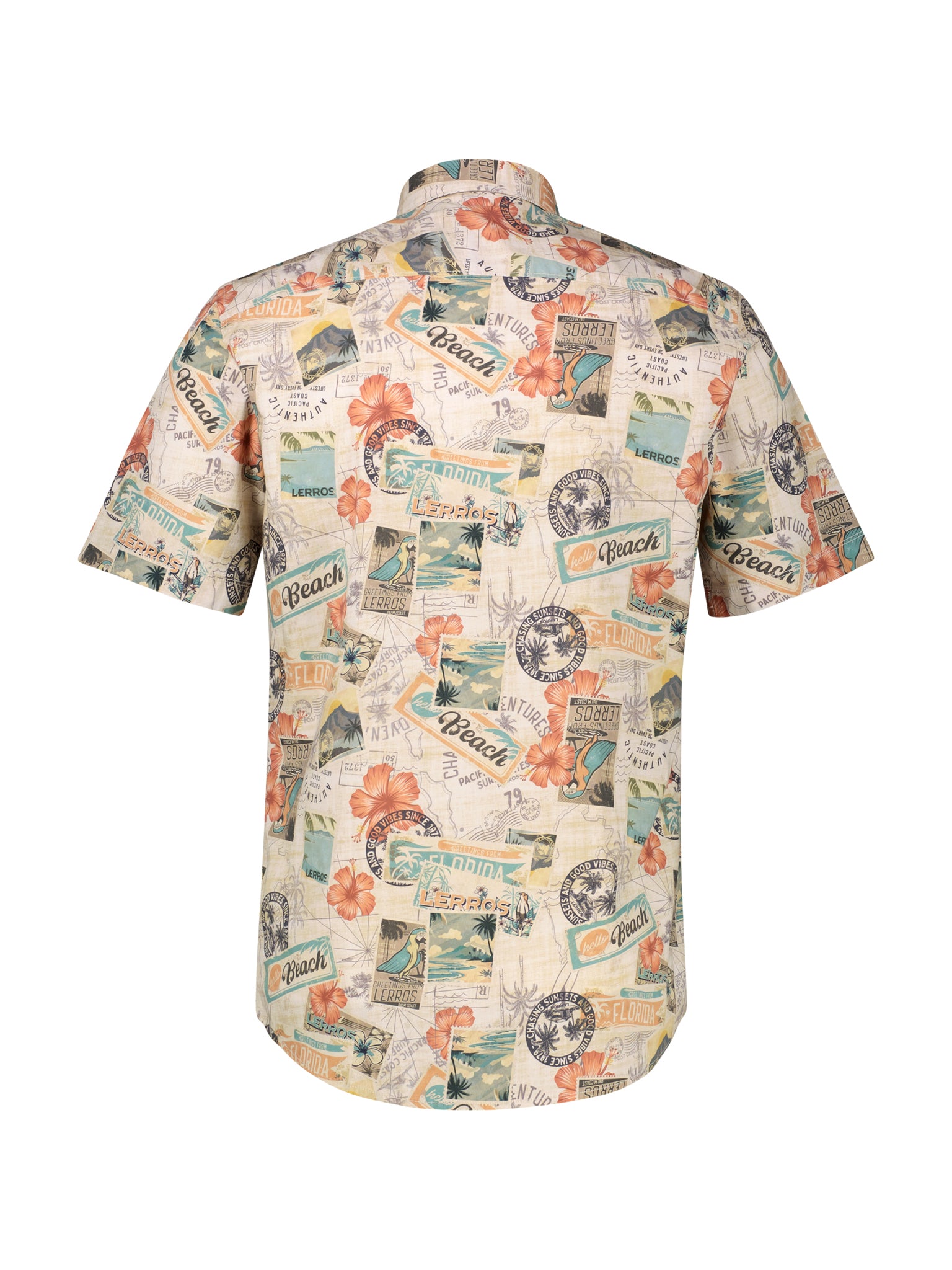 Lerros Herren Hemden kurz Gravel Beige