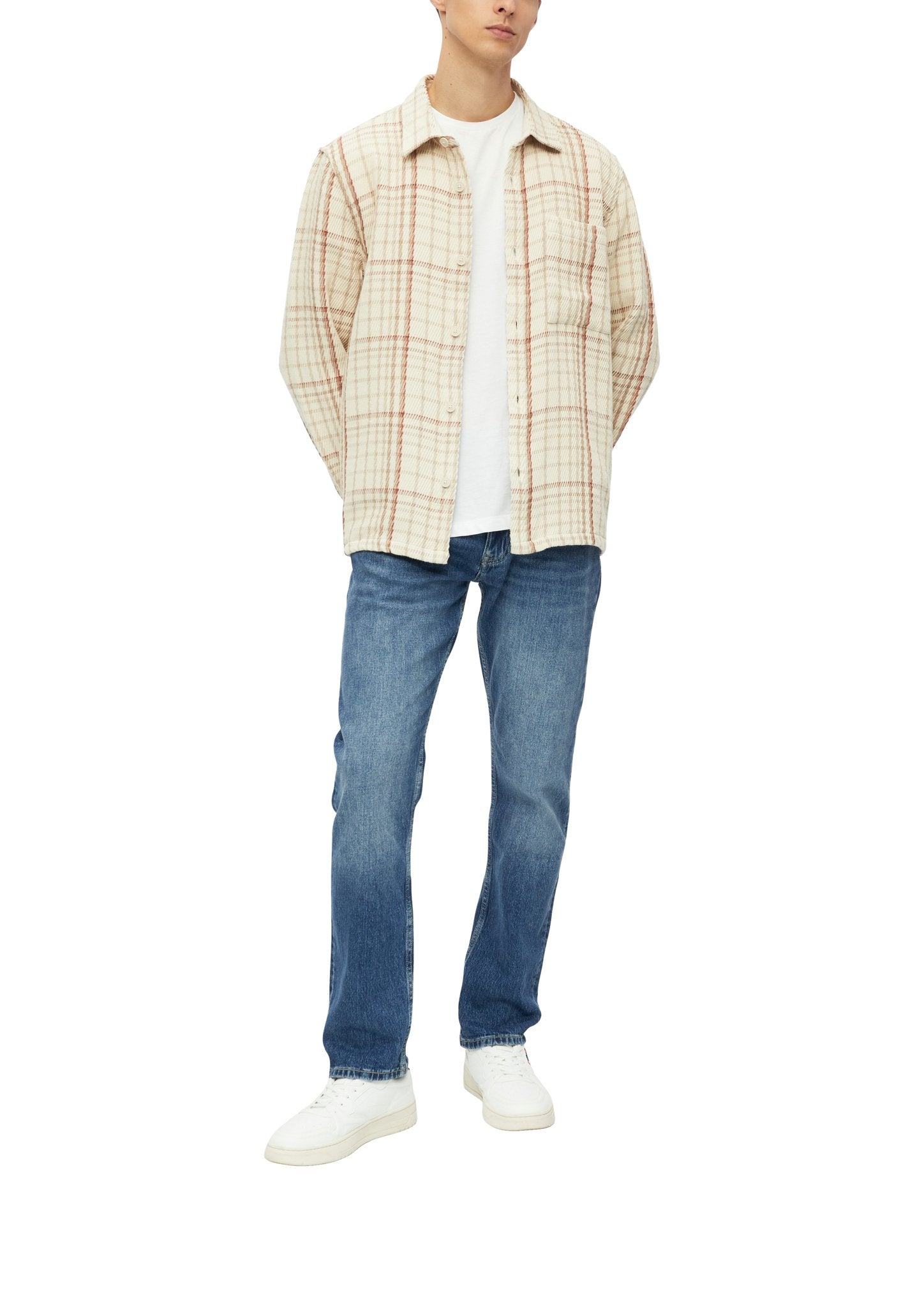 S. Oliver red Herren Hemden lang N Grey/Black