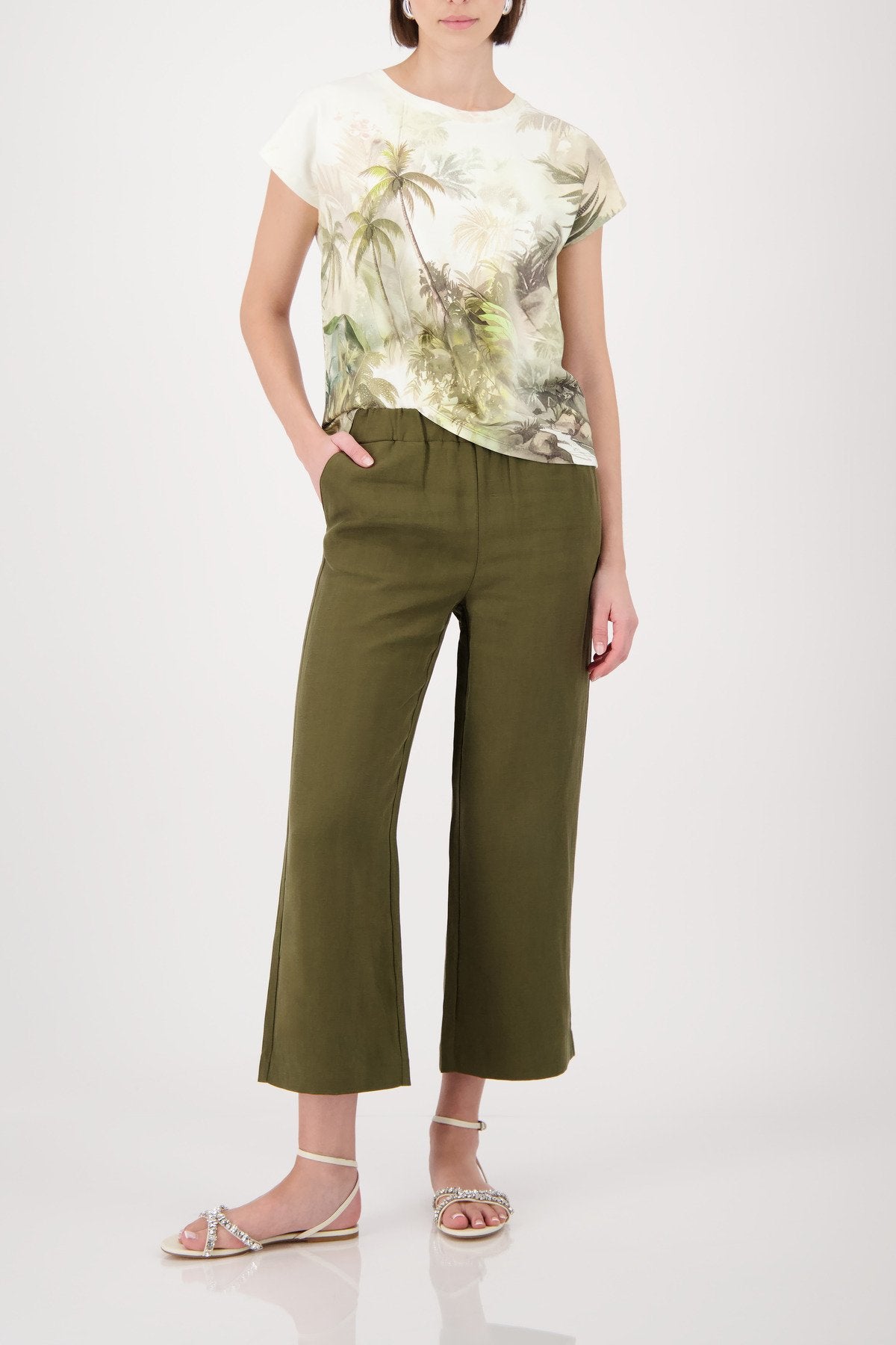 Monari Damen T-Shirts  Olive Gemus