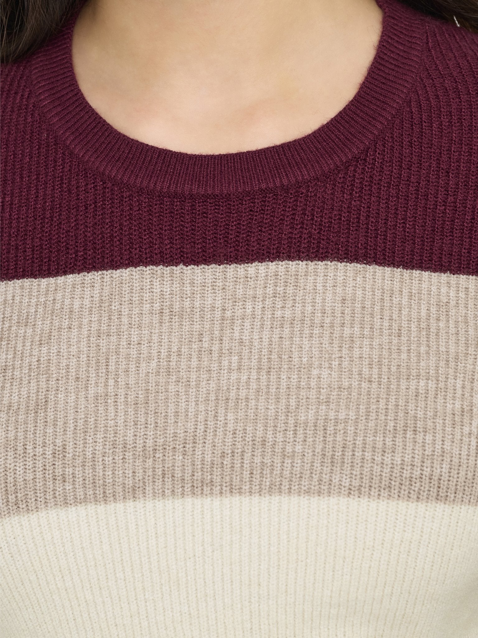 Only Damen Pullover Zinfandel/W. Wh