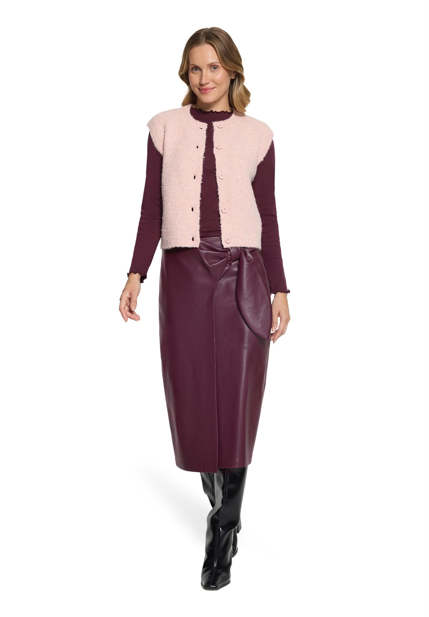 Cartoon Damen Strickjacken Rose Melange