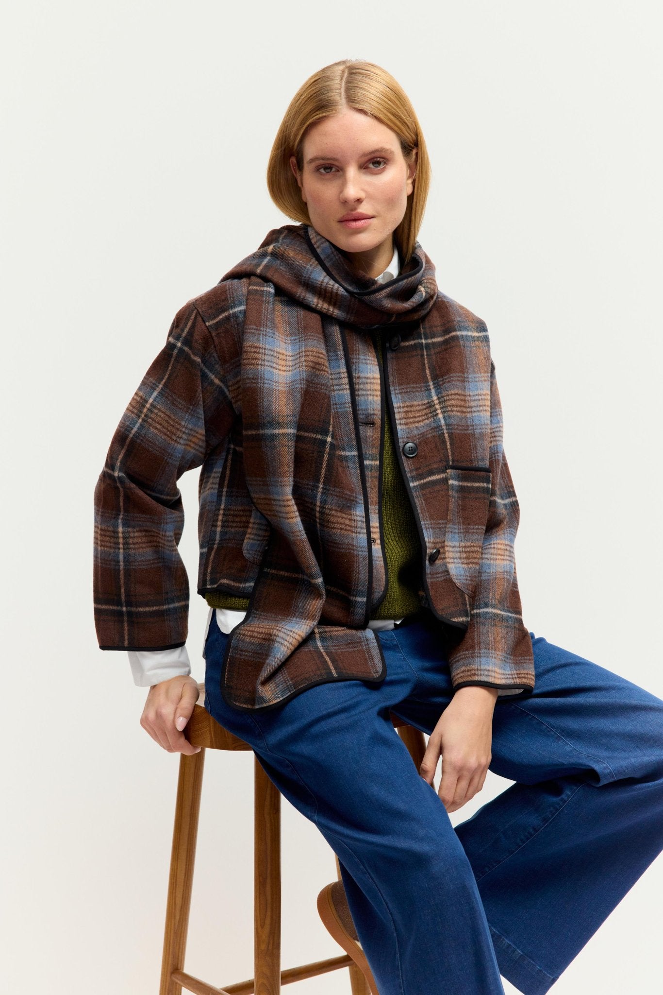 Fashion People Damen Jacken Wood Check