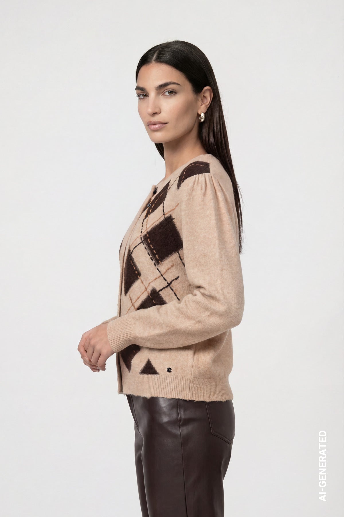 Monari Damen Strickjacken Cappuccino
