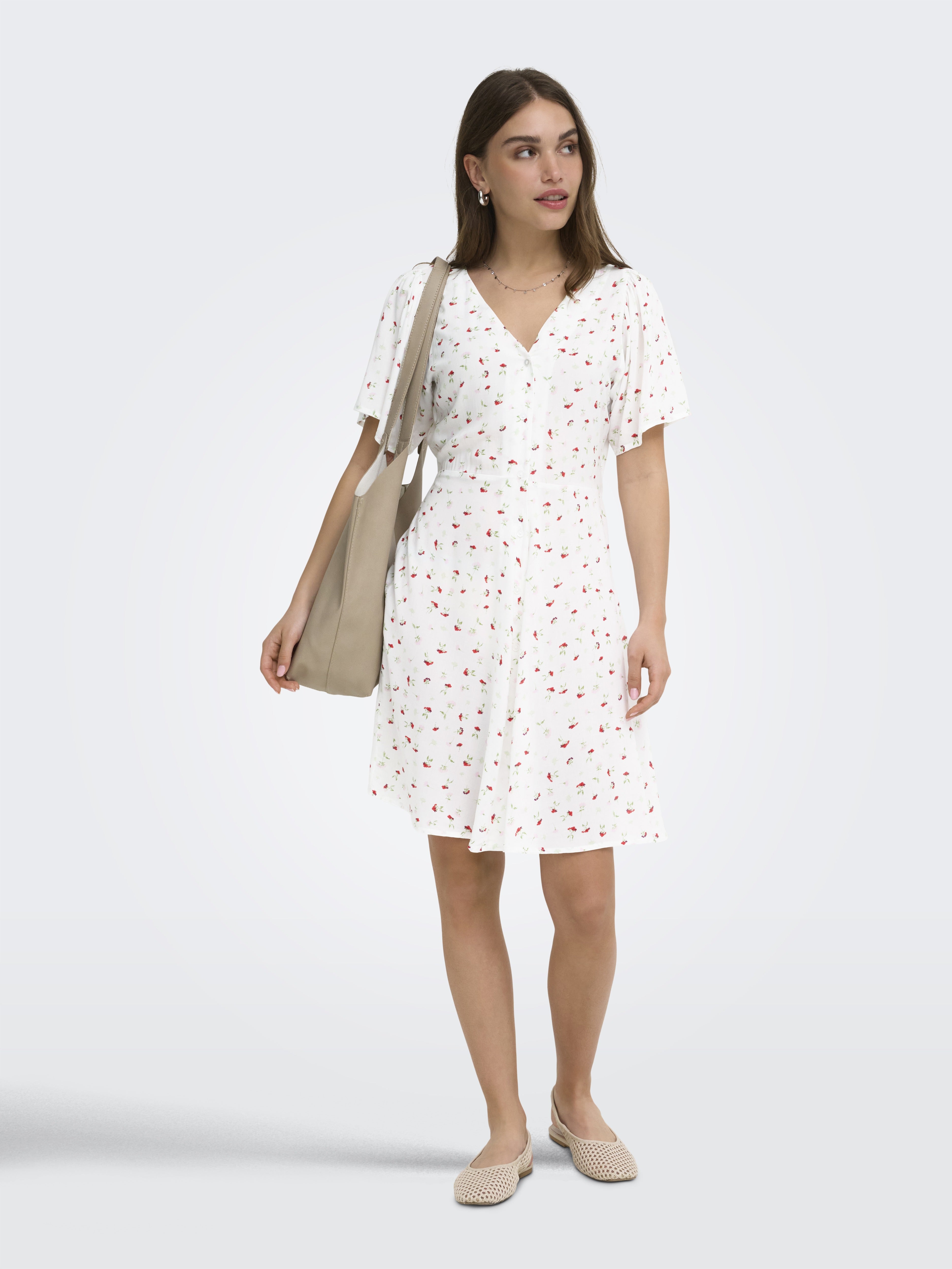 Only Damen Kleider Cloud Dancer/Lu