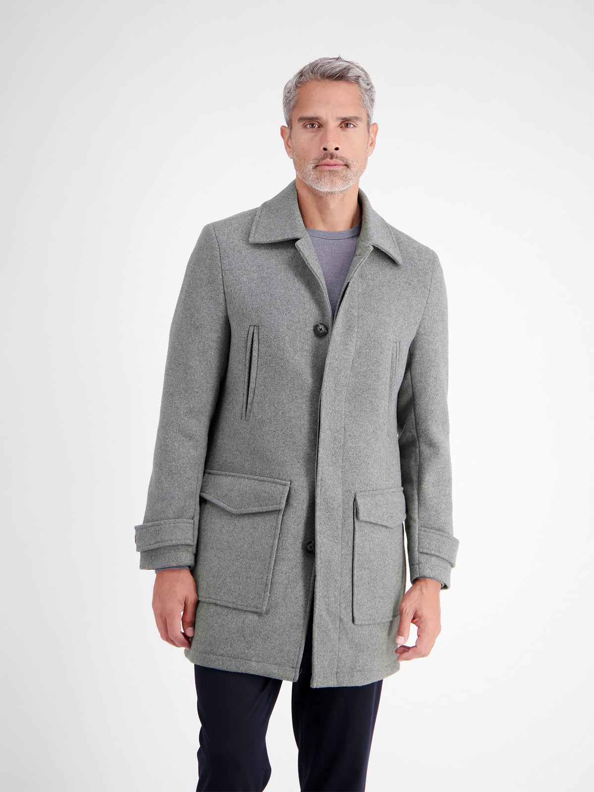 Lerros Herren Mantel Platinum Grey