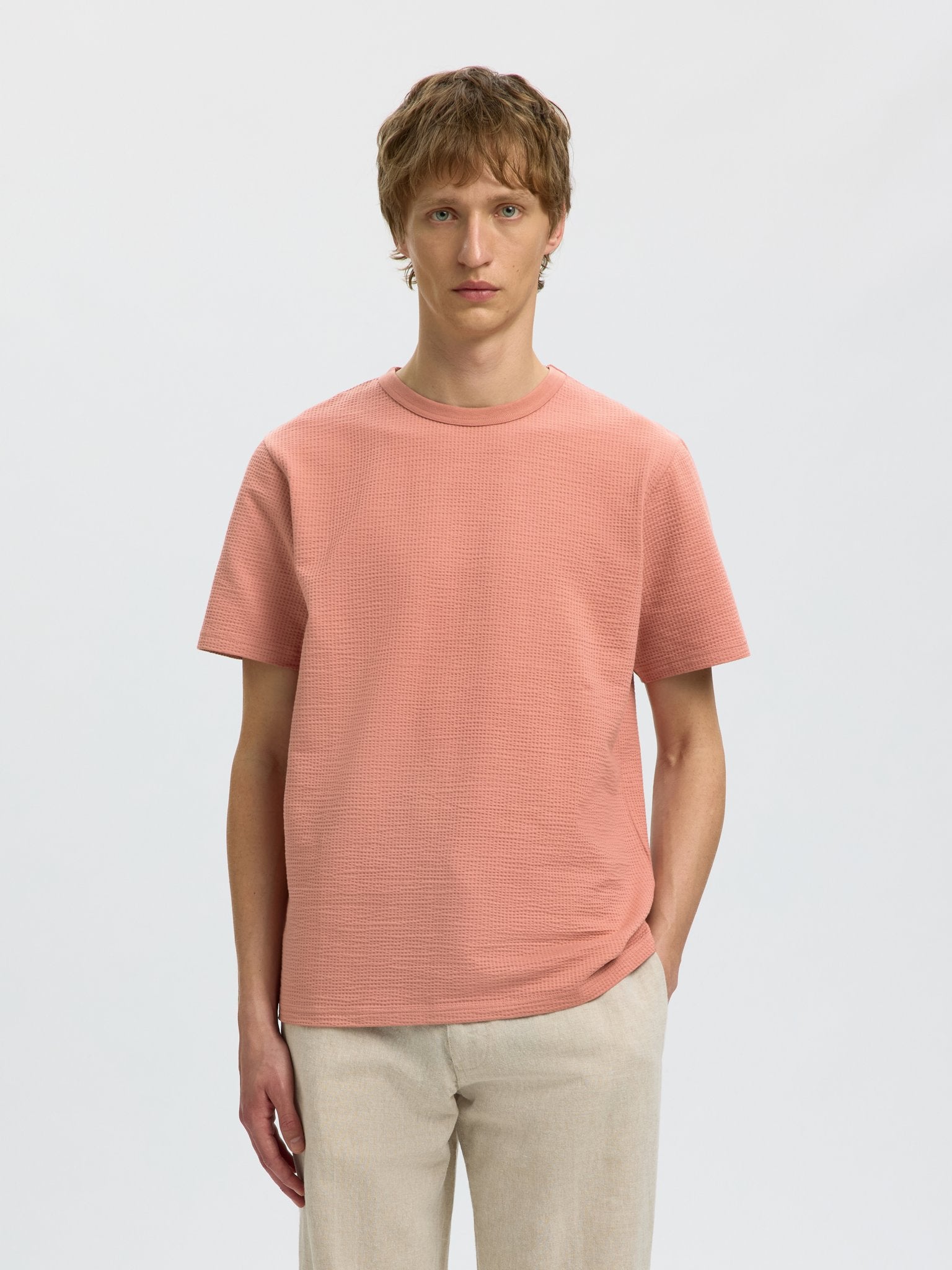 Selected homme Herren T-Shirts kurz  Rose Daw