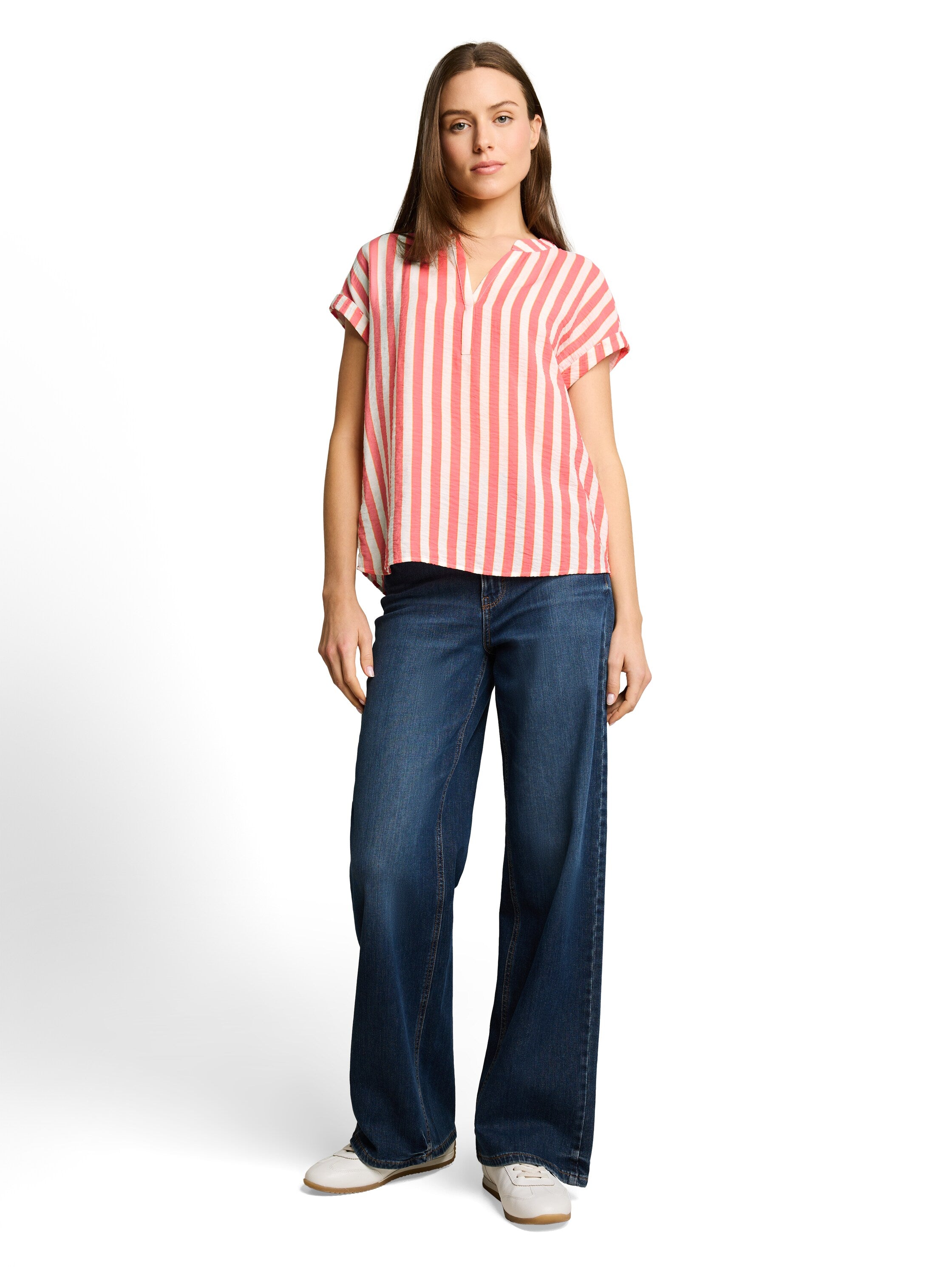 Tom Tailor Damen Blusen Pink White Irre