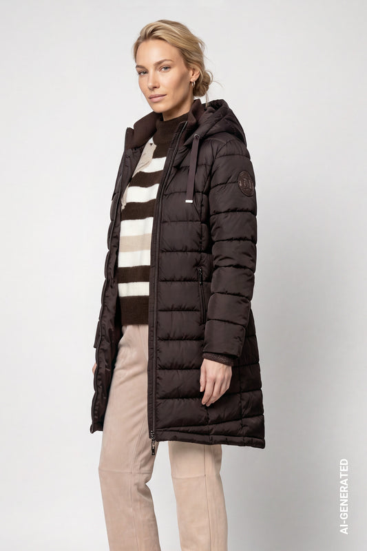 Monari Damen Mantel  Black Coffe