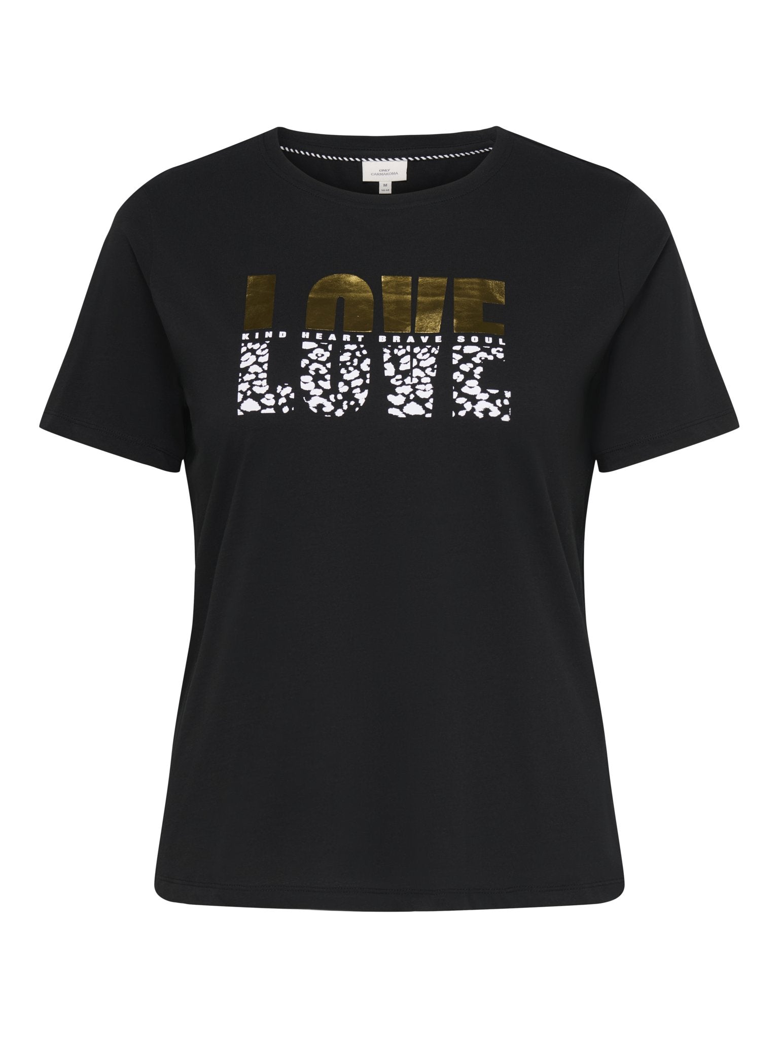 Only Carmakoma Damen T-Shirts Black/Love Leo