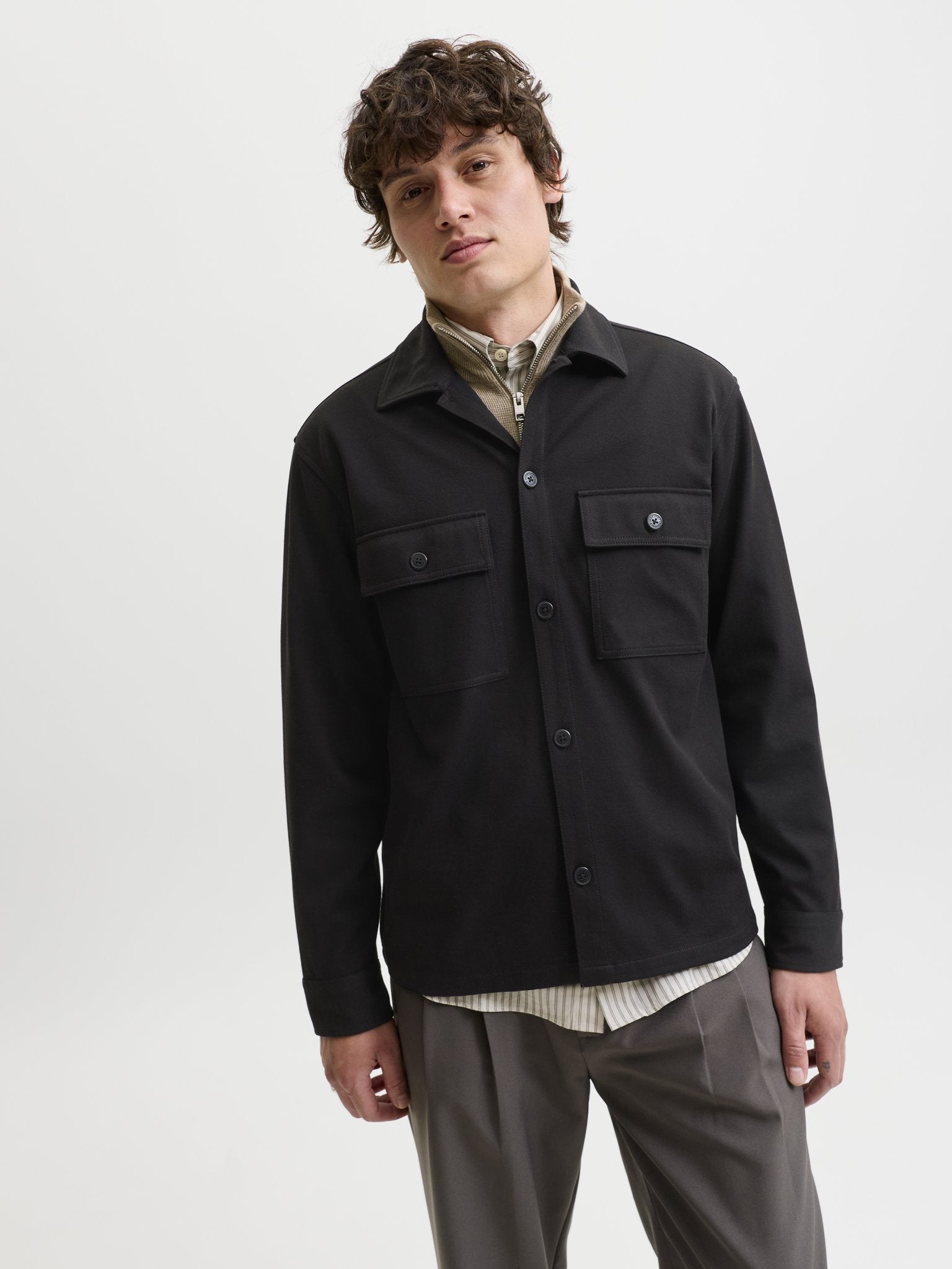 Jack & Jones Herren Hemden lang Black