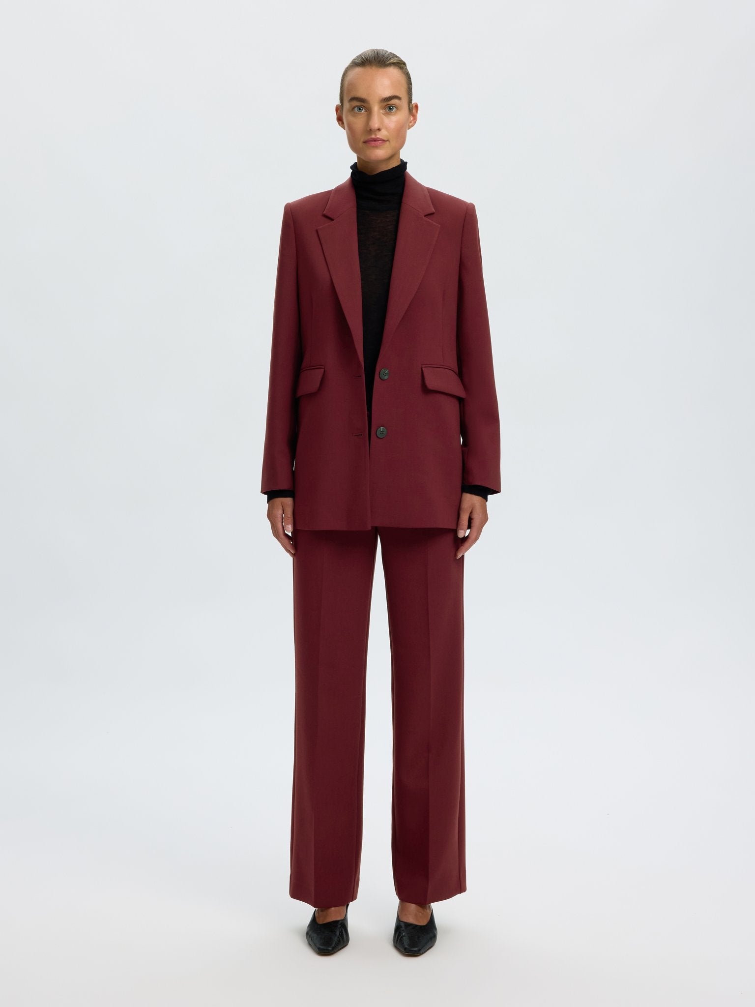 Selected Femme Damen Hosen Tawny Port/Mela