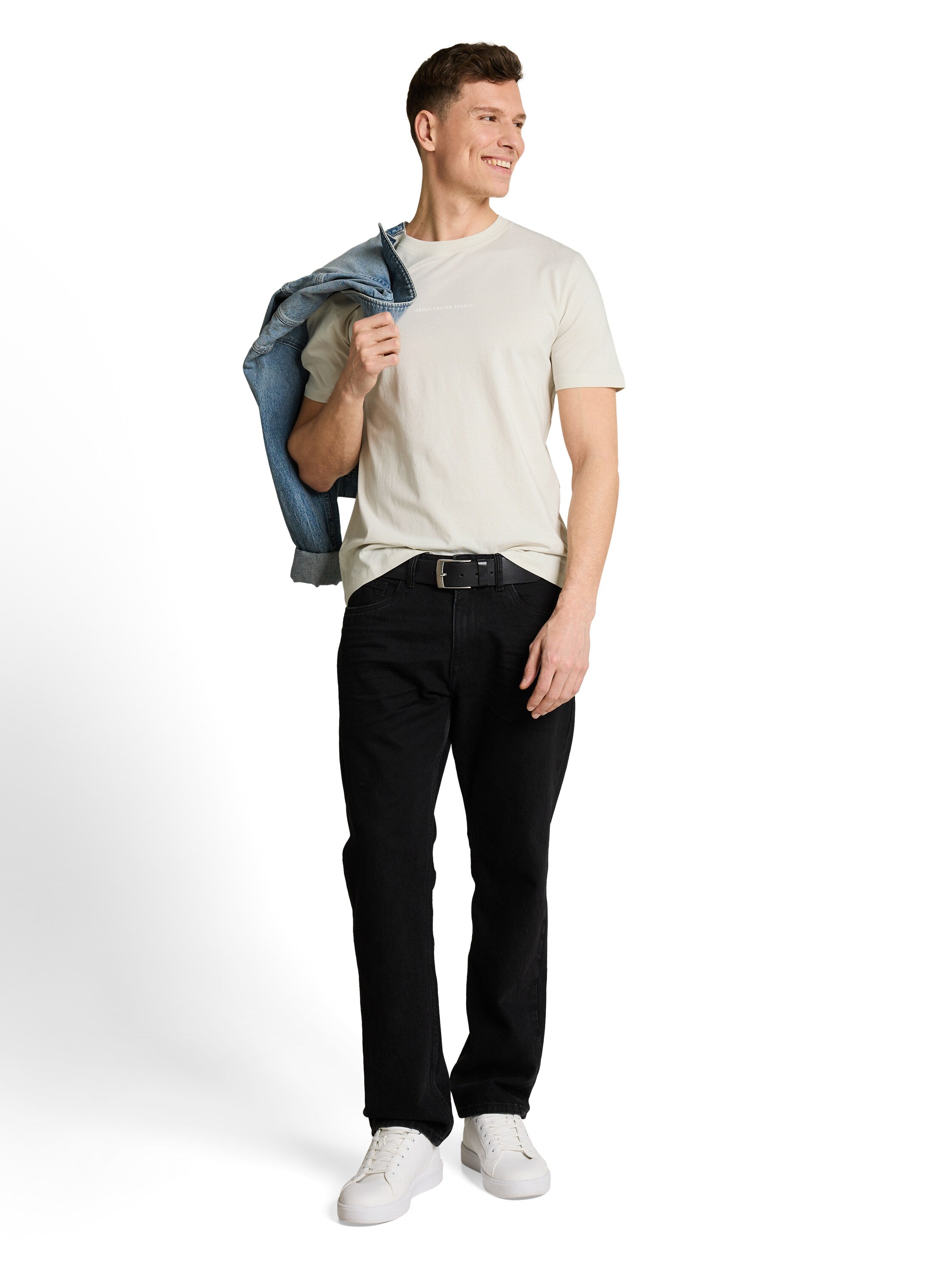 Tom Tailor denim Herren T-Shirts kurz Greyish White