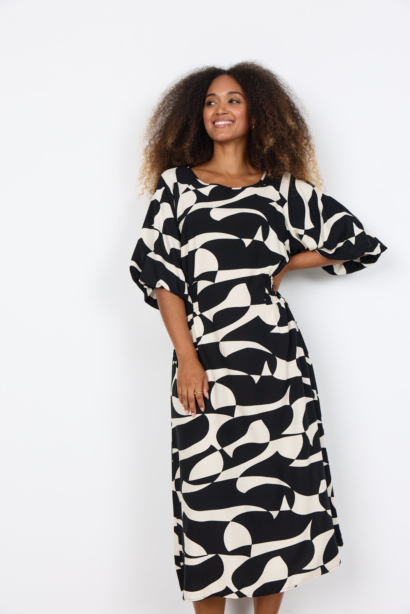 Soya Concept Damen Kleider Black Combi