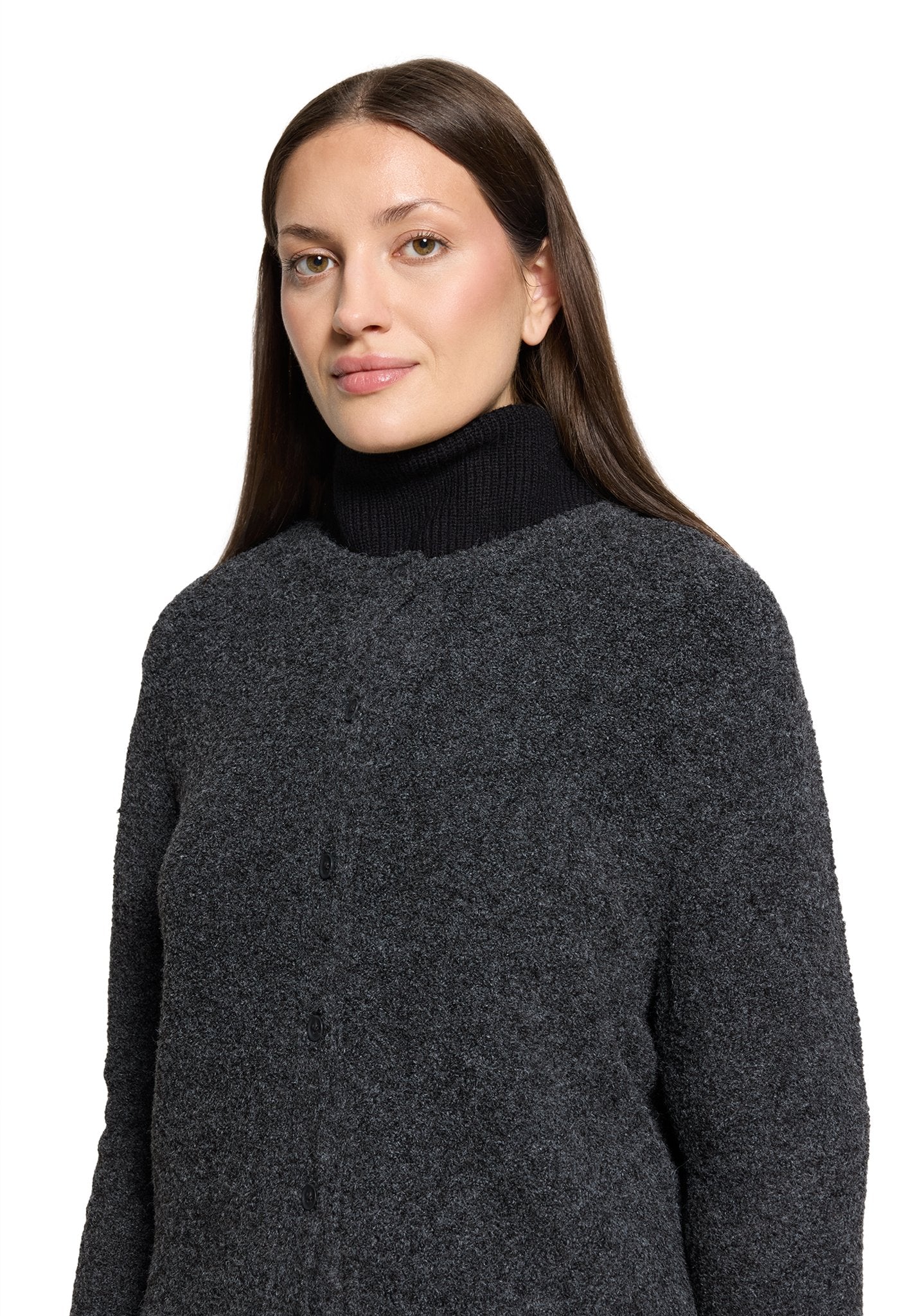 Betty & Co Damen Strickjacken Dark Grey Melan