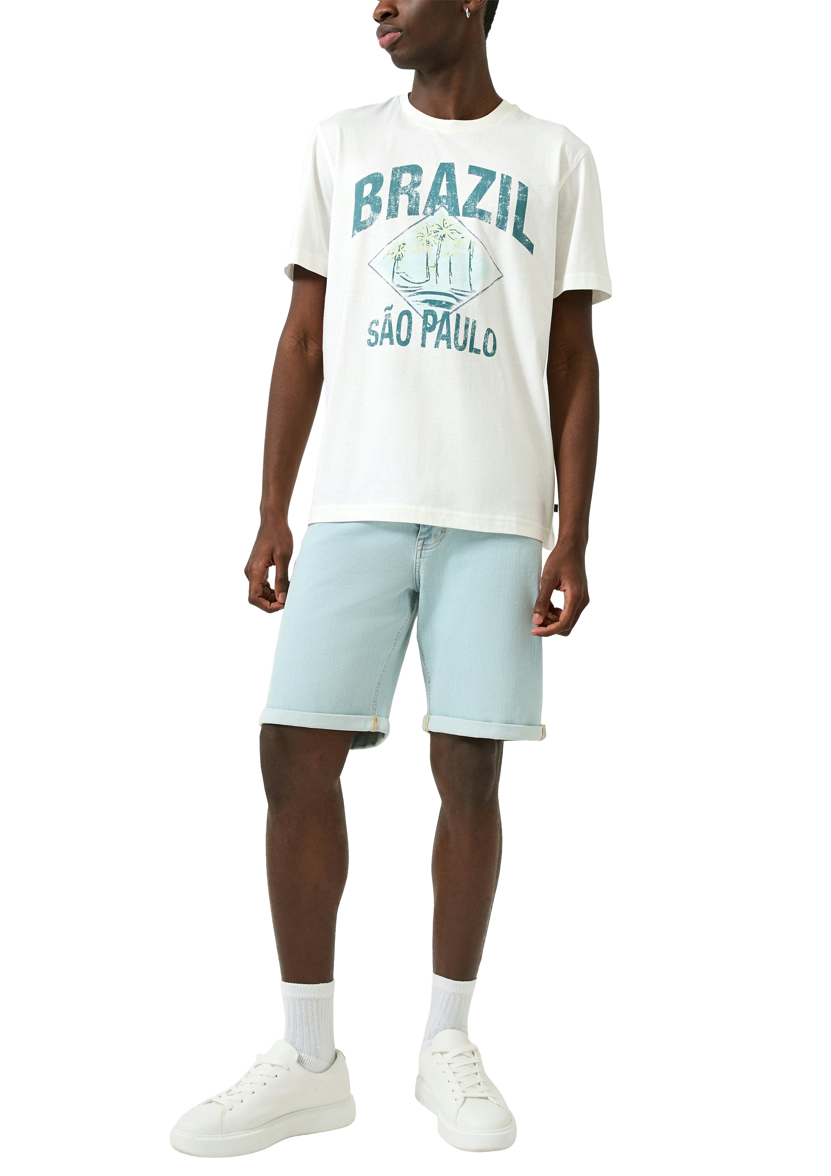 QS by S.Oliver Herren T-Shirts kurz White