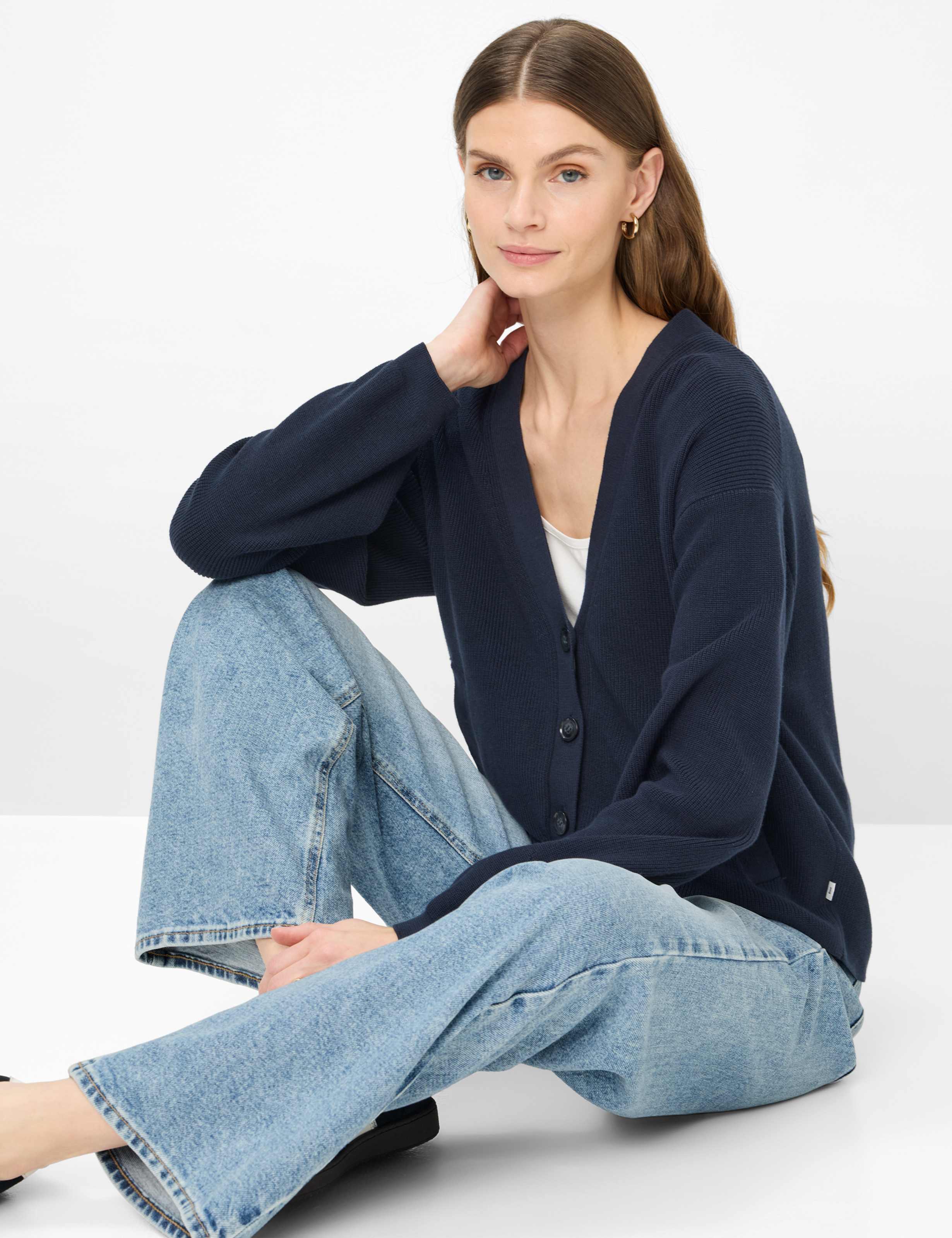 Brax Damen Strickjacken Navy