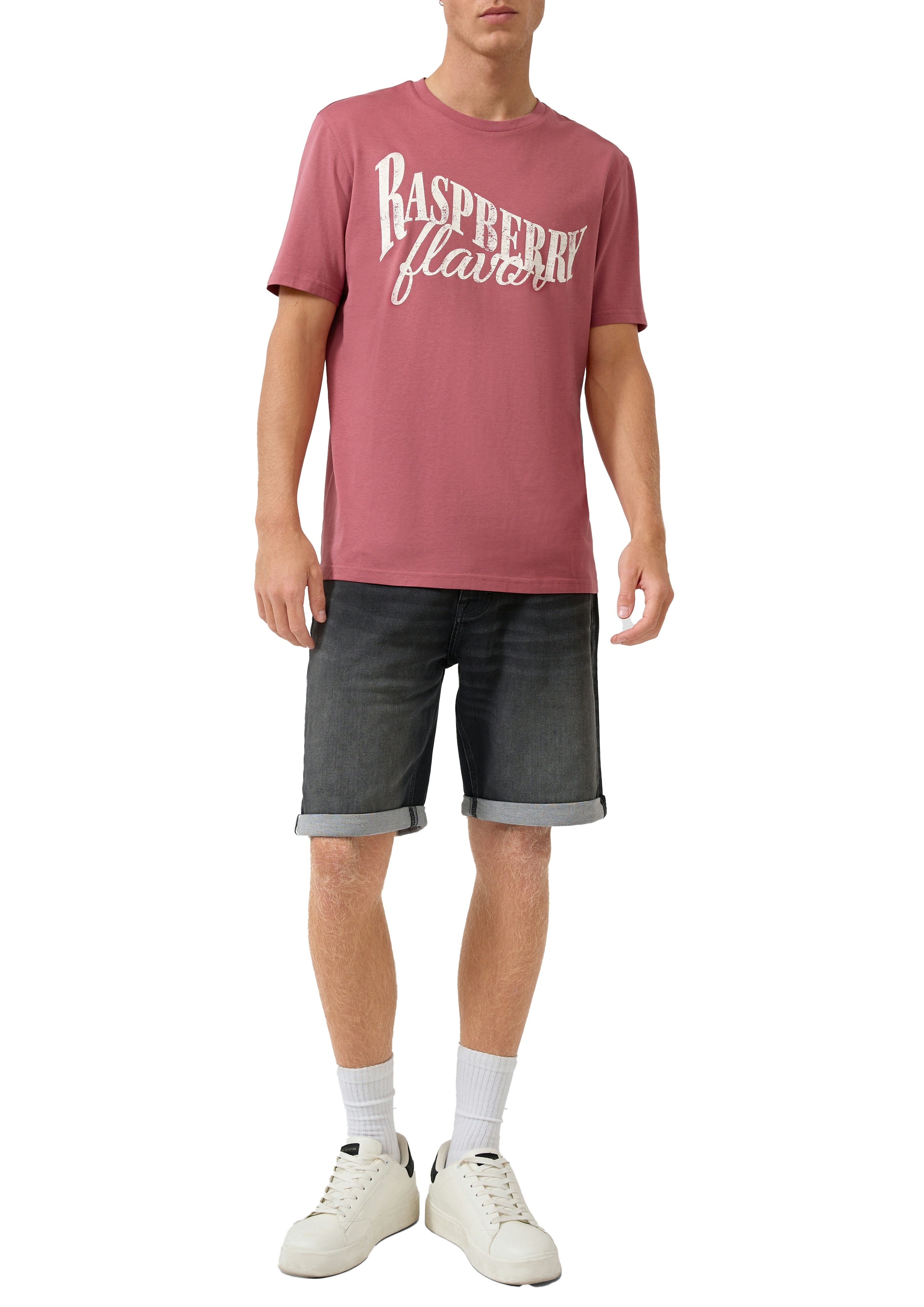 QS by S.Oliver Herren T-Shirts kurz Lilac/Pink